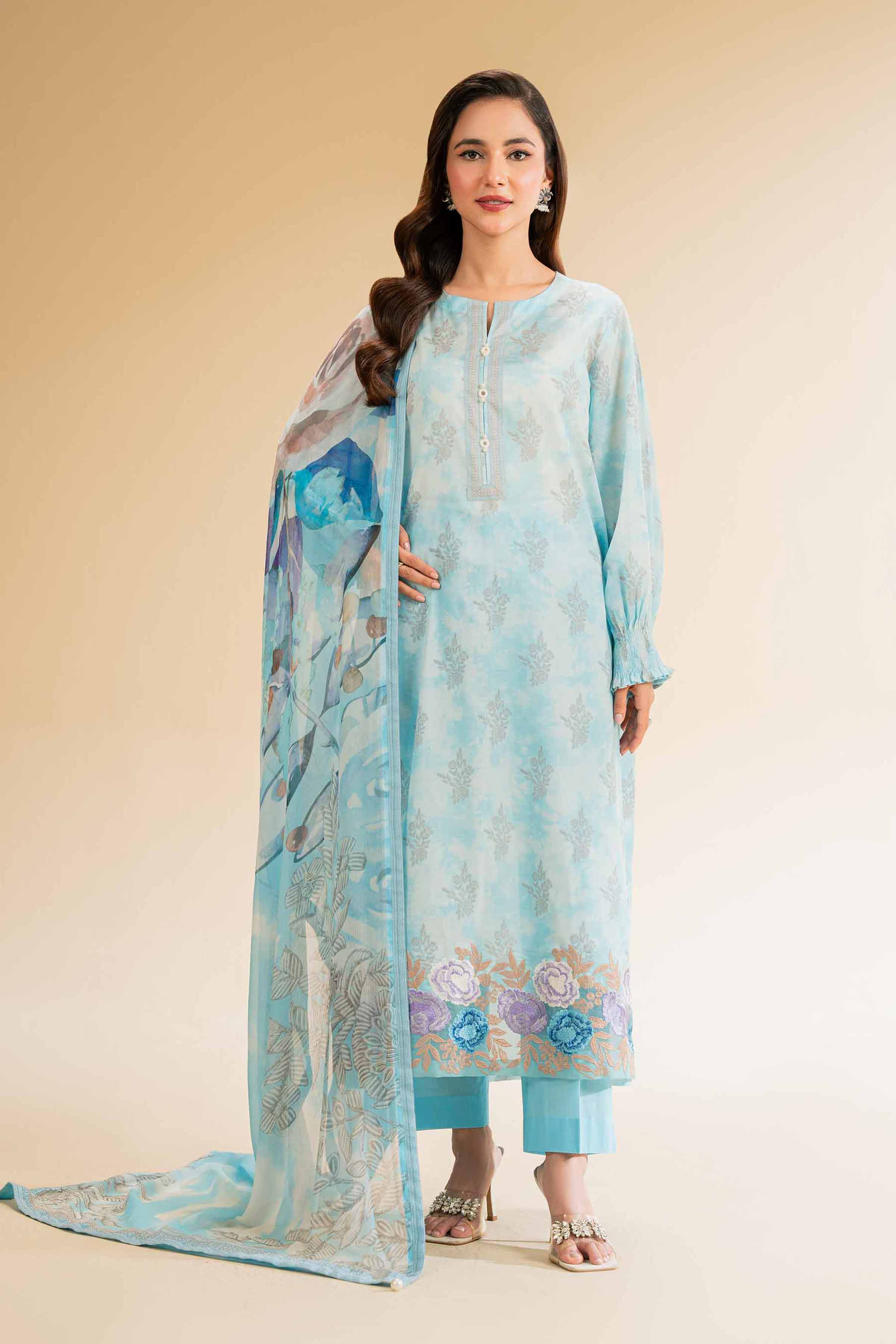 3 Piece - Printed Embroidered Suit - 42501225 for Women - Unstitched Collection | Nishat | Shop Online