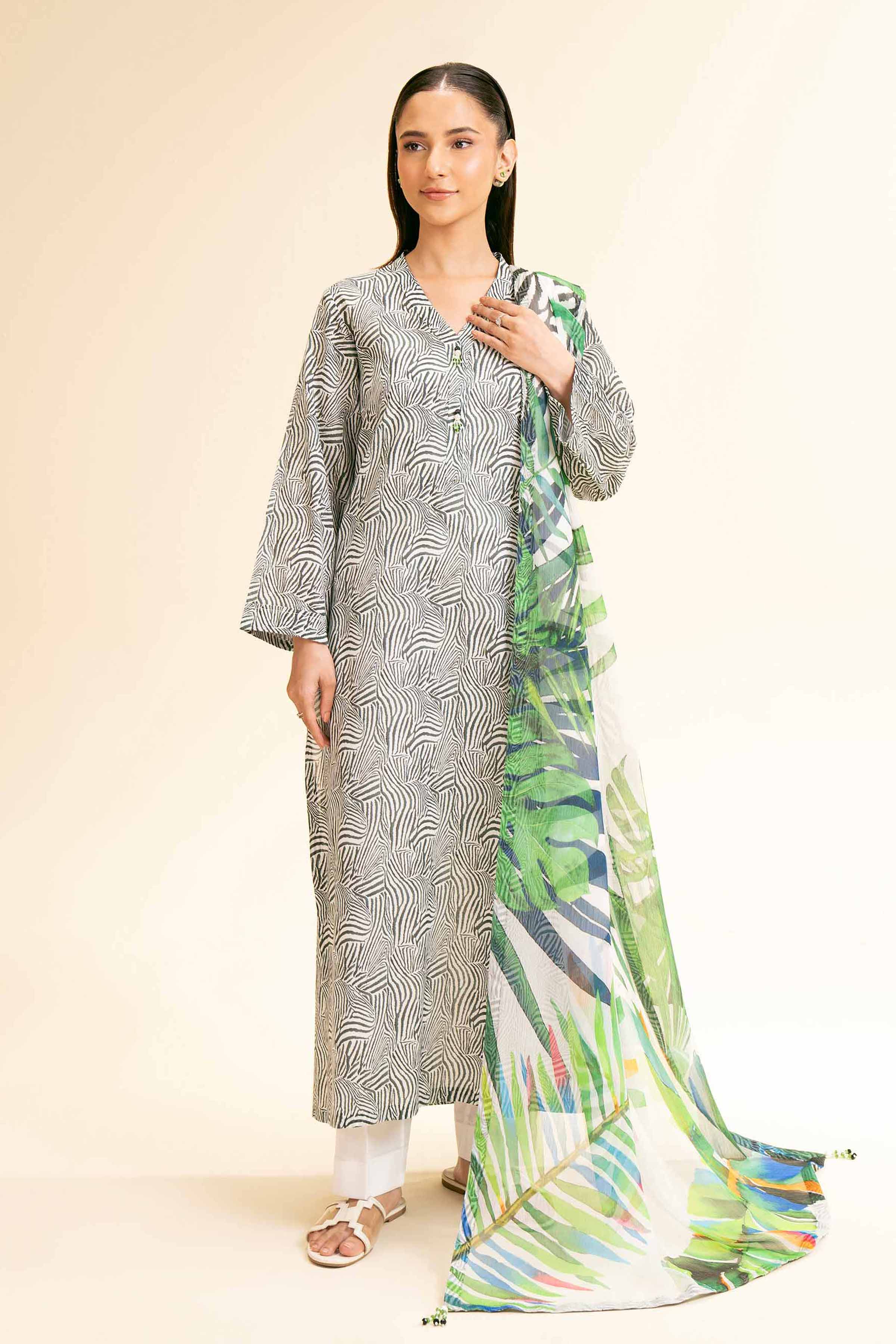 3 Piece - Printed Suit - 42501234 for Women - Unstitched Collection | Nishat | Shop Online