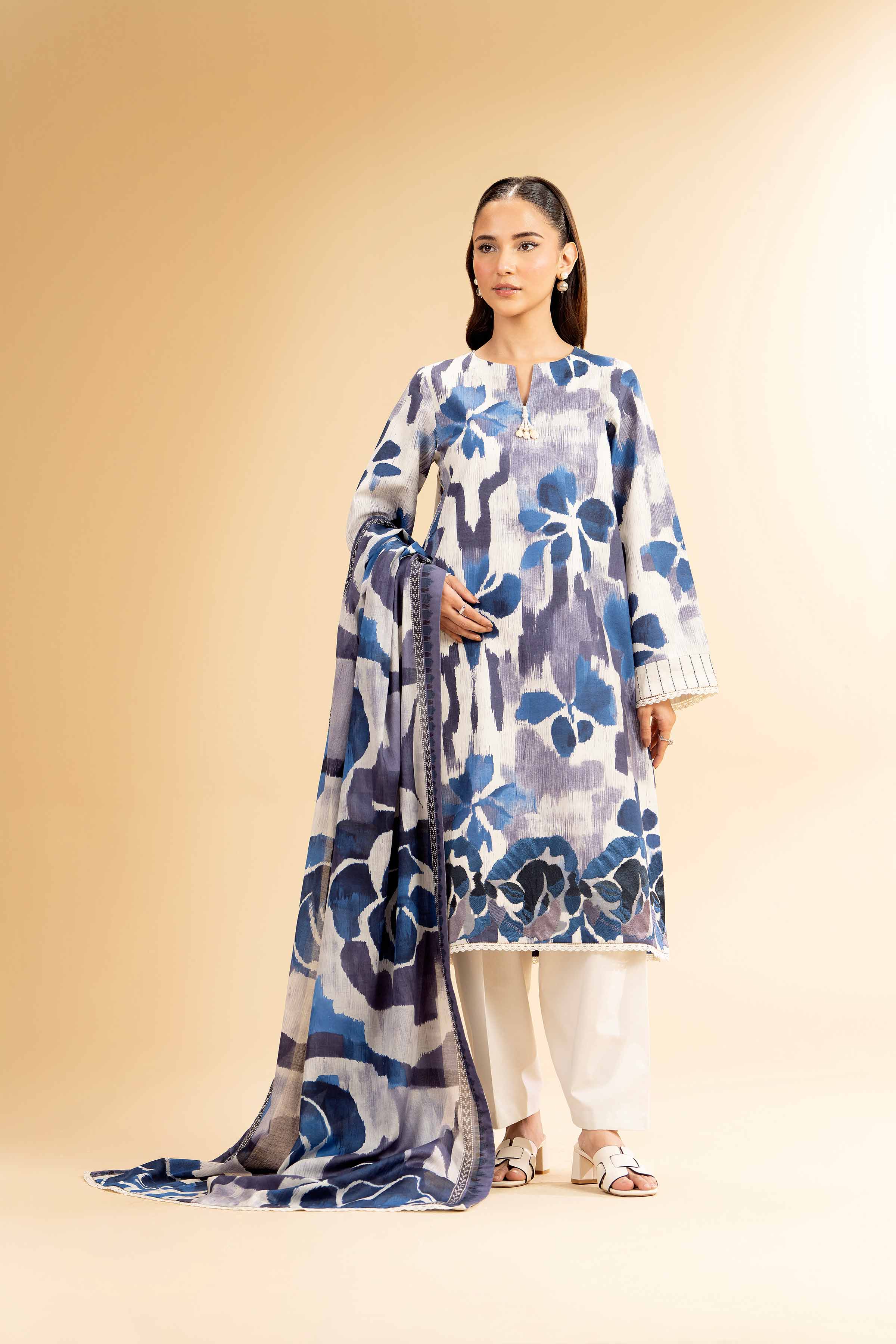 3 Piece - Printed Embroidered Suit - 42501240 for Women - Unstitched Collection | Nishat | Shop Online