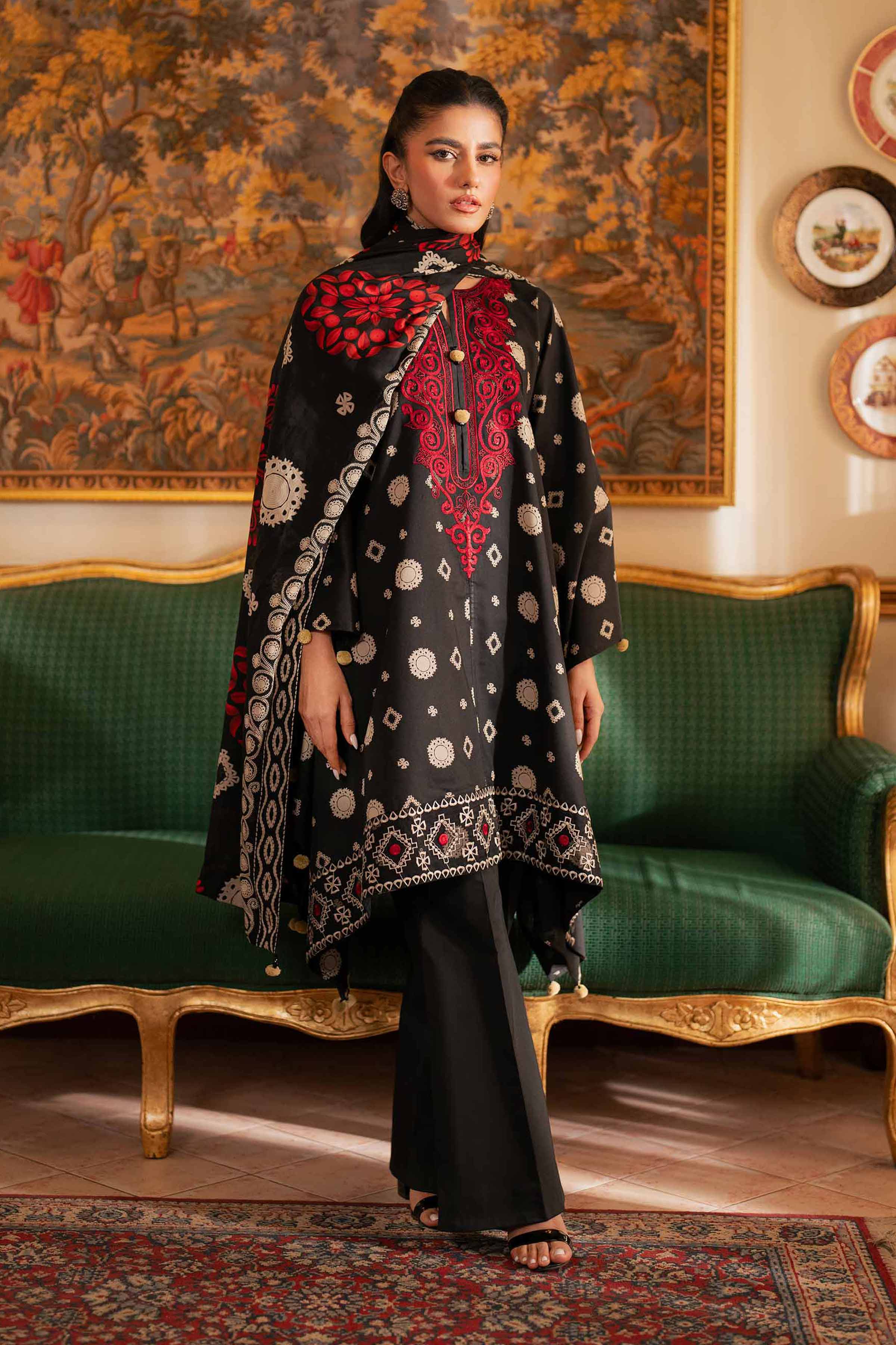 3 Piece - Printed Embroidered Suit - 42501242 for Women - Unstitched Collection | Nishat | Shop Online