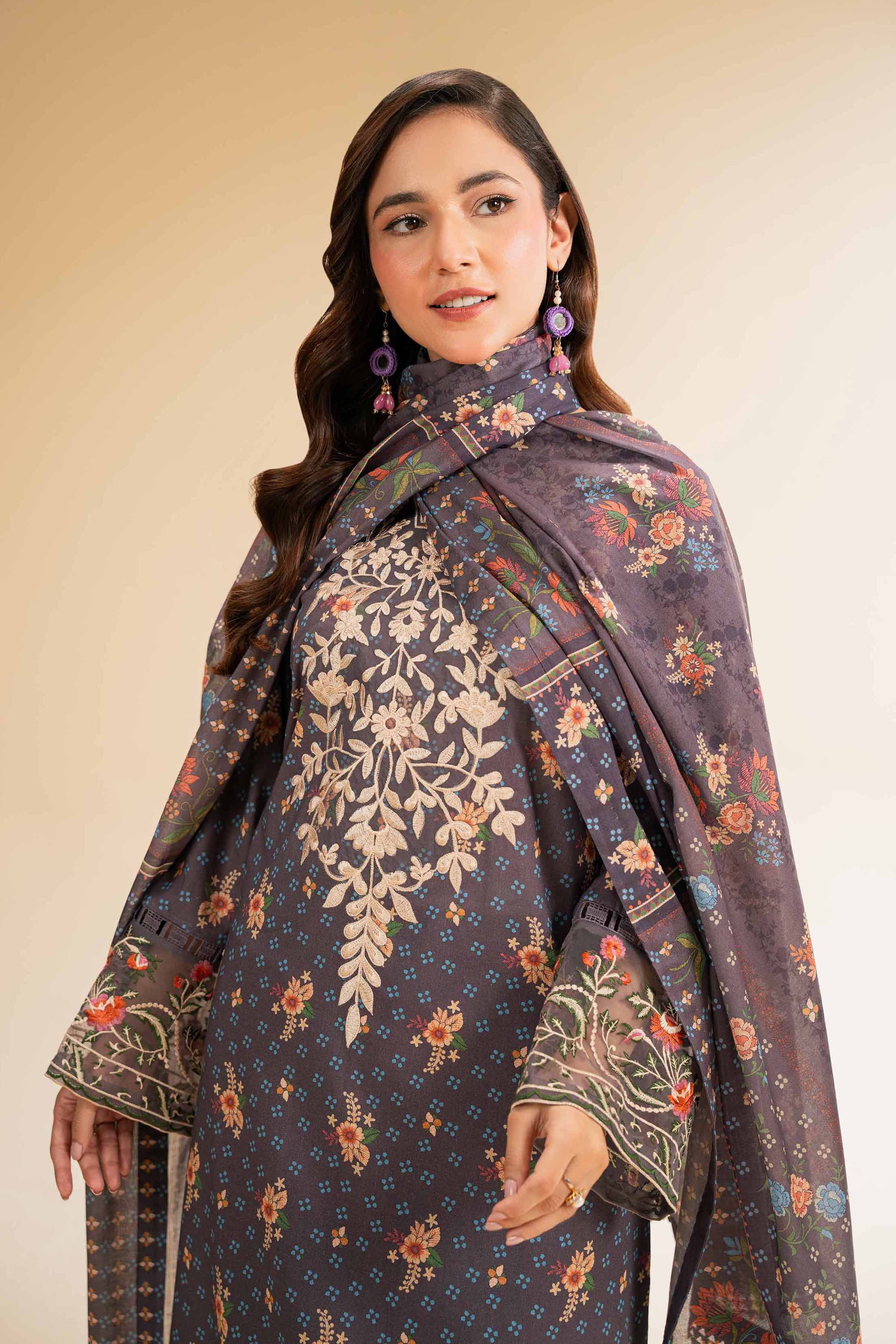 3 Piece - Printed Embroidered Suit - 42501244 for Women - Unstitched Collection | Nishat | Shop Online