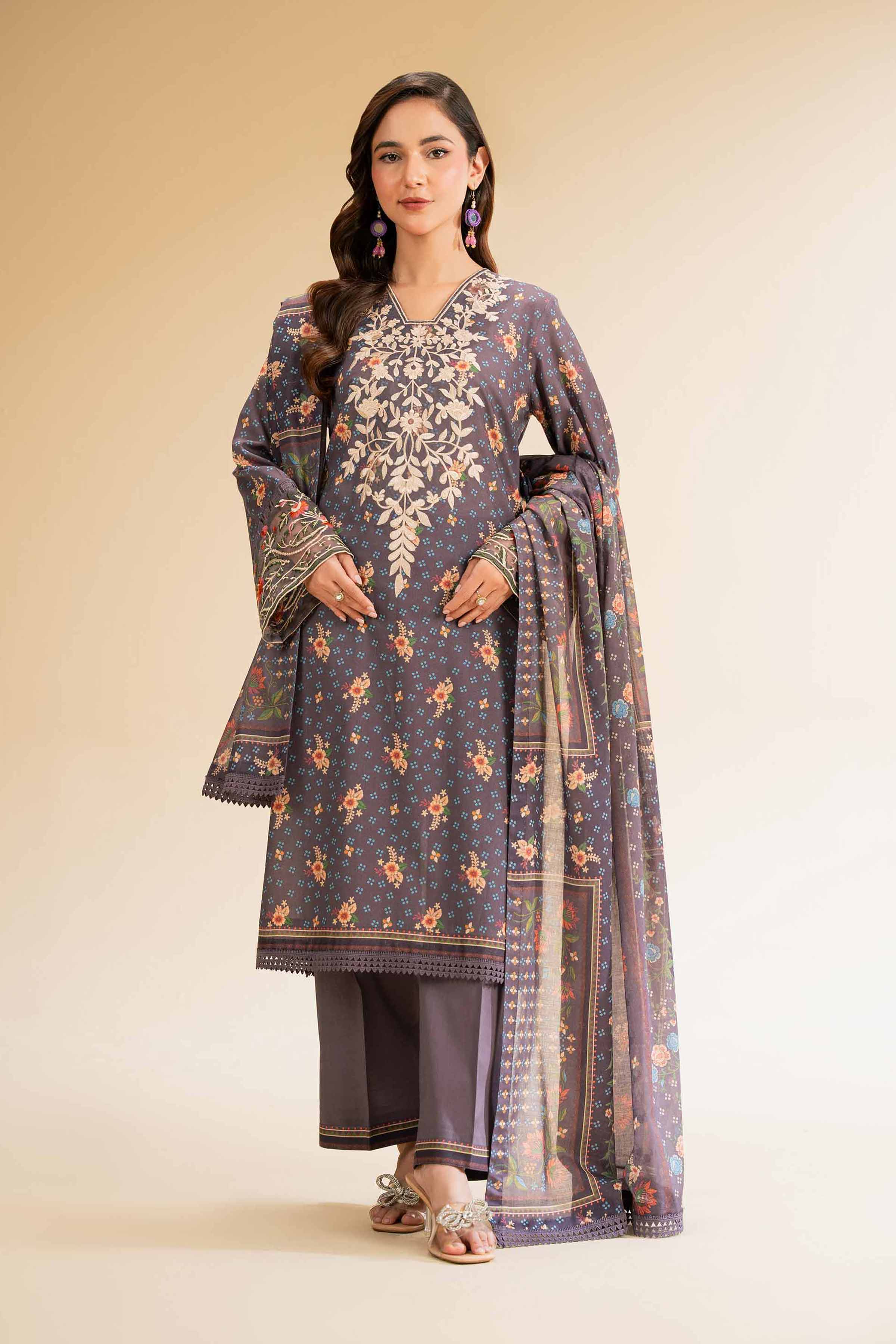 3 Piece - Printed Embroidered Suit - 42501244 for Women - Unstitched Collection | Nishat | Shop Online