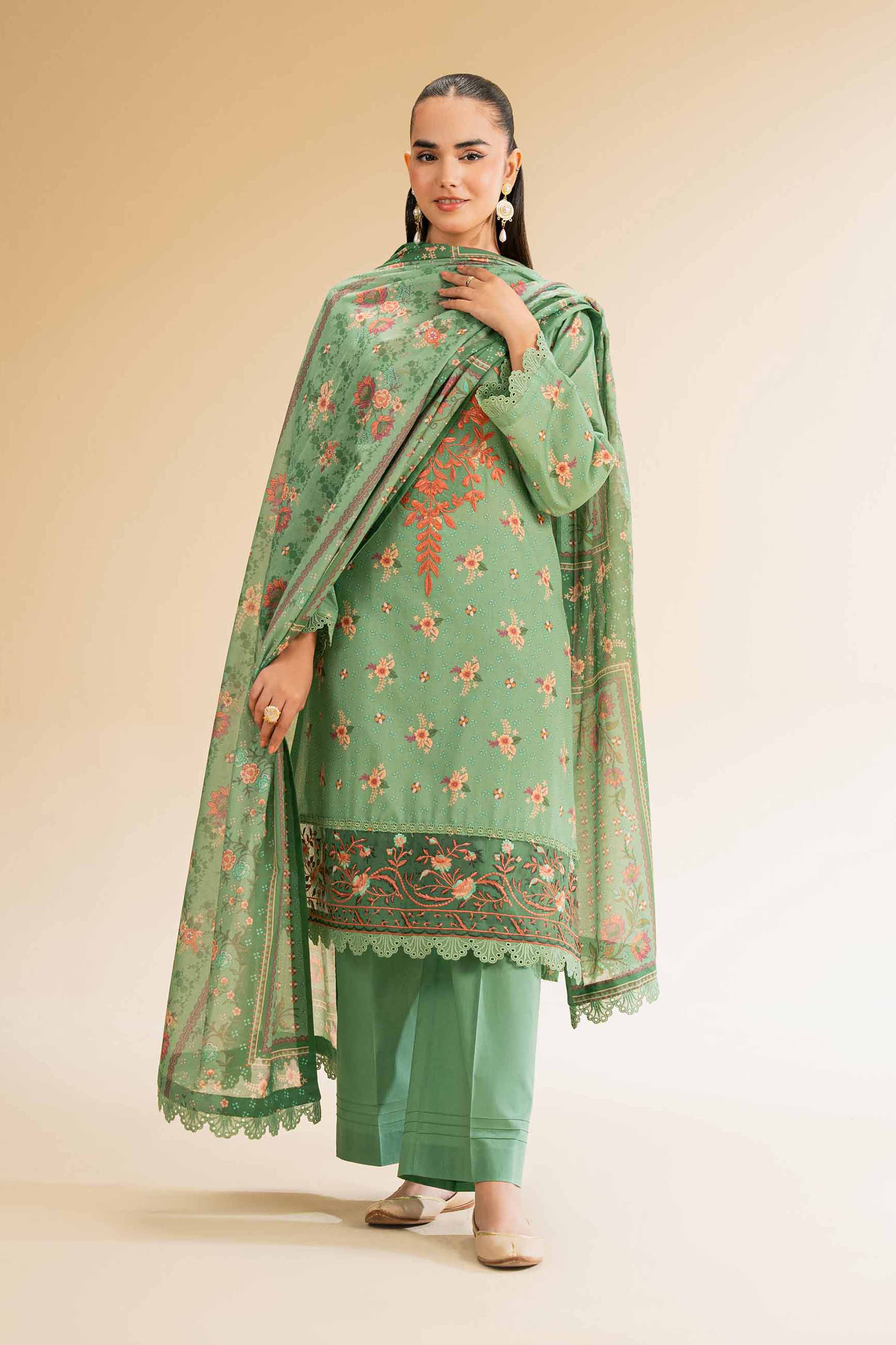 3 Piece - Printed Embroidered Suit - 42501245 for Women - Unstitched Collection | Nishat | Shop Online