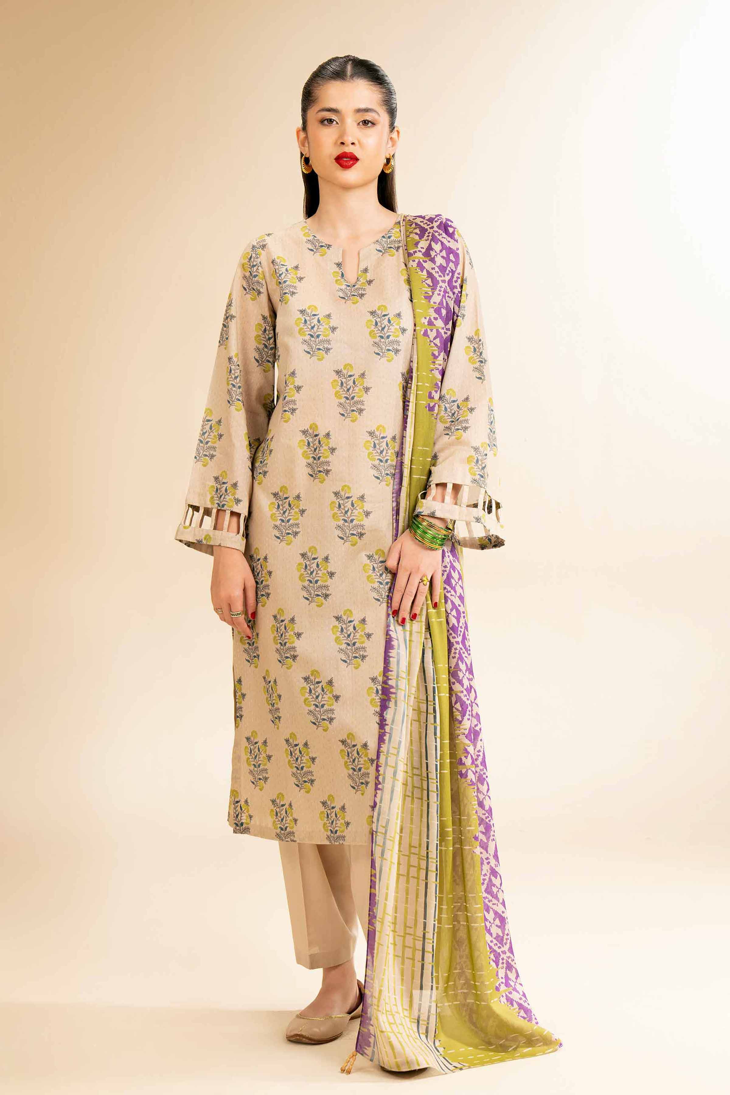 3 Piece - Printed Suit - 42501250 for Women - Unstitched Collection | Nishat | Shop Online