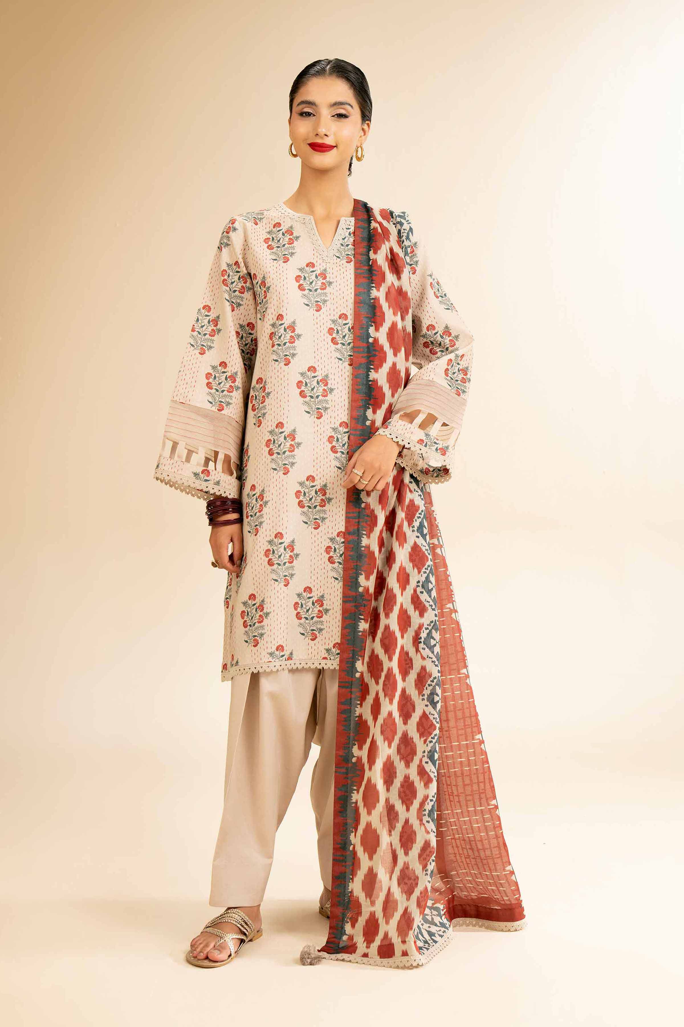 3 Piece - Printed Suit - 42501251 for Women - Unstitched Collection | Nishat | Shop Online