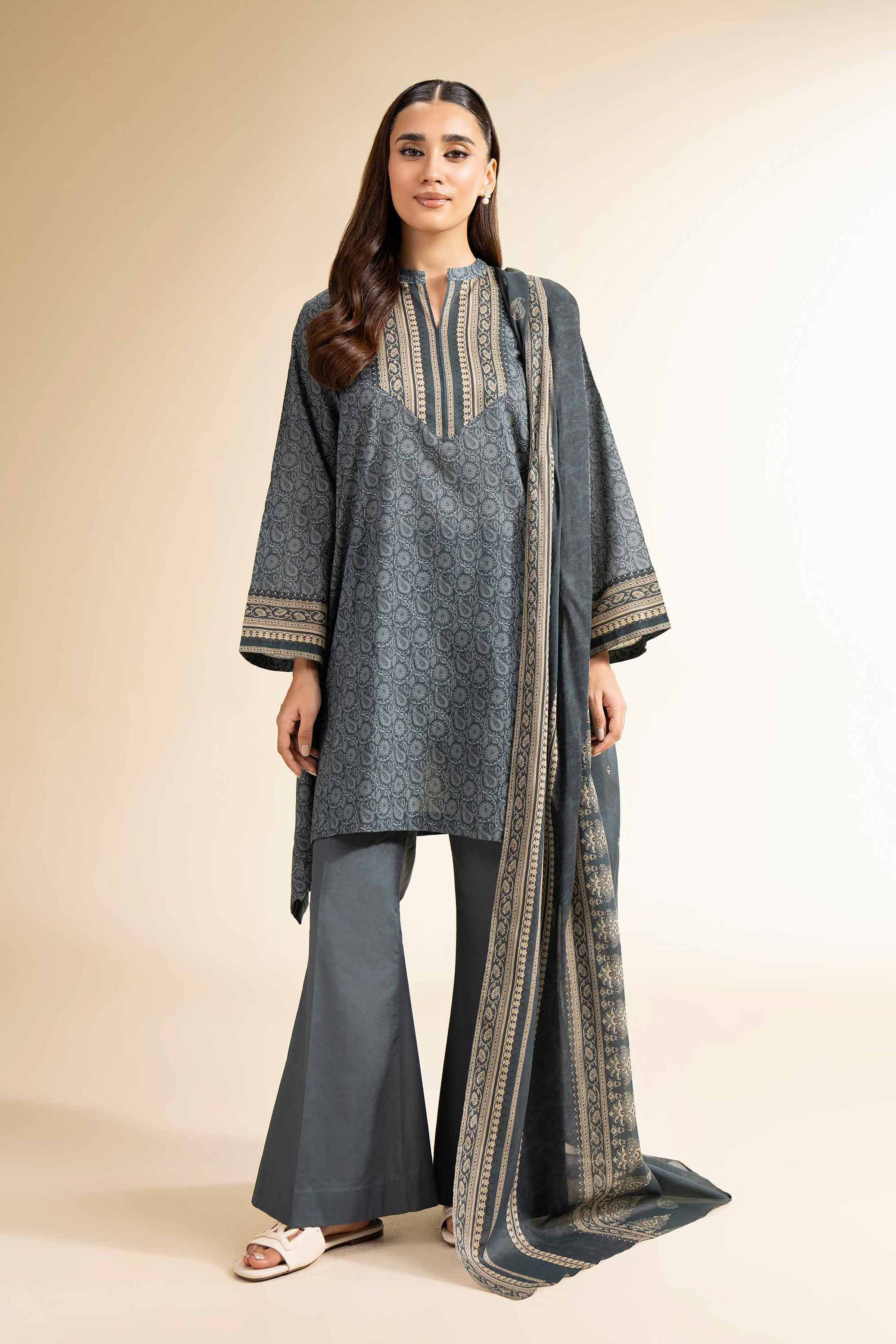 3 Piece - Printed Suit - 42501252 for Women - Unstitched Collection | Nishat | Shop Online