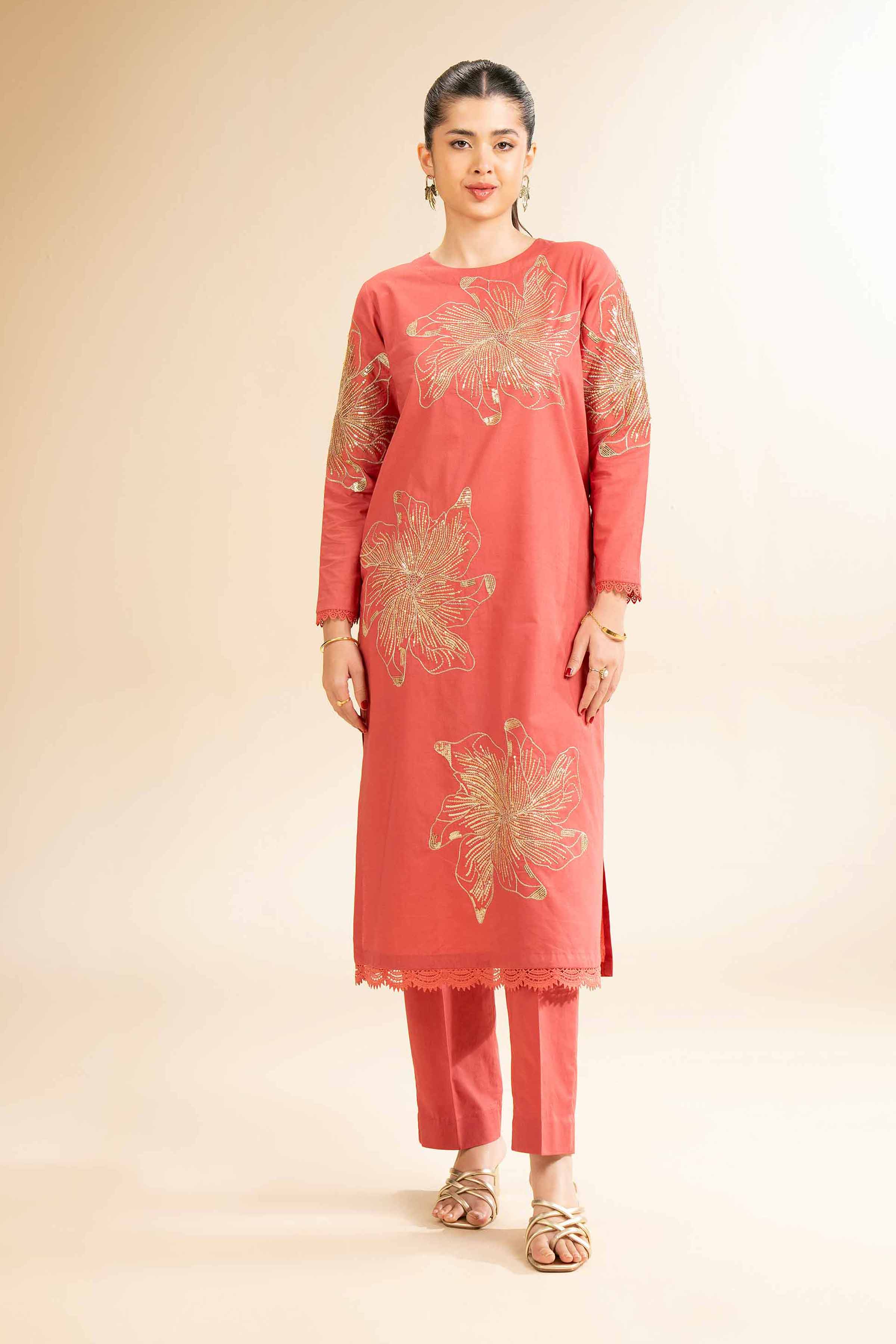 2 Piece - Dyed Embroidered Suit - 42501261 for Women - Unstitched Collection | Nishat | Shop Online