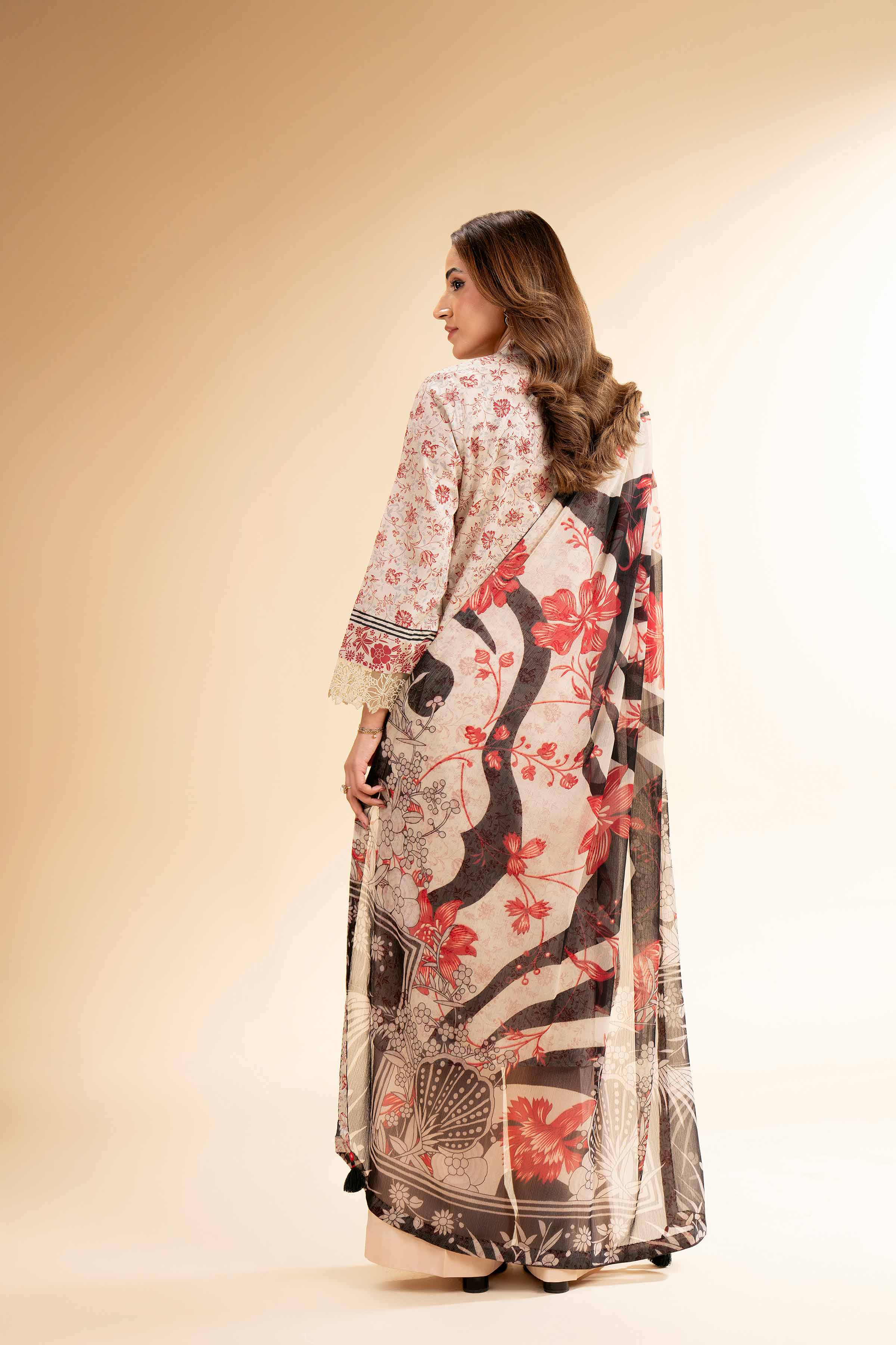 2 Piece - Printed With Laces Suit - 42501266 for Women - Unstitched Collection | Nishat | Shop Online