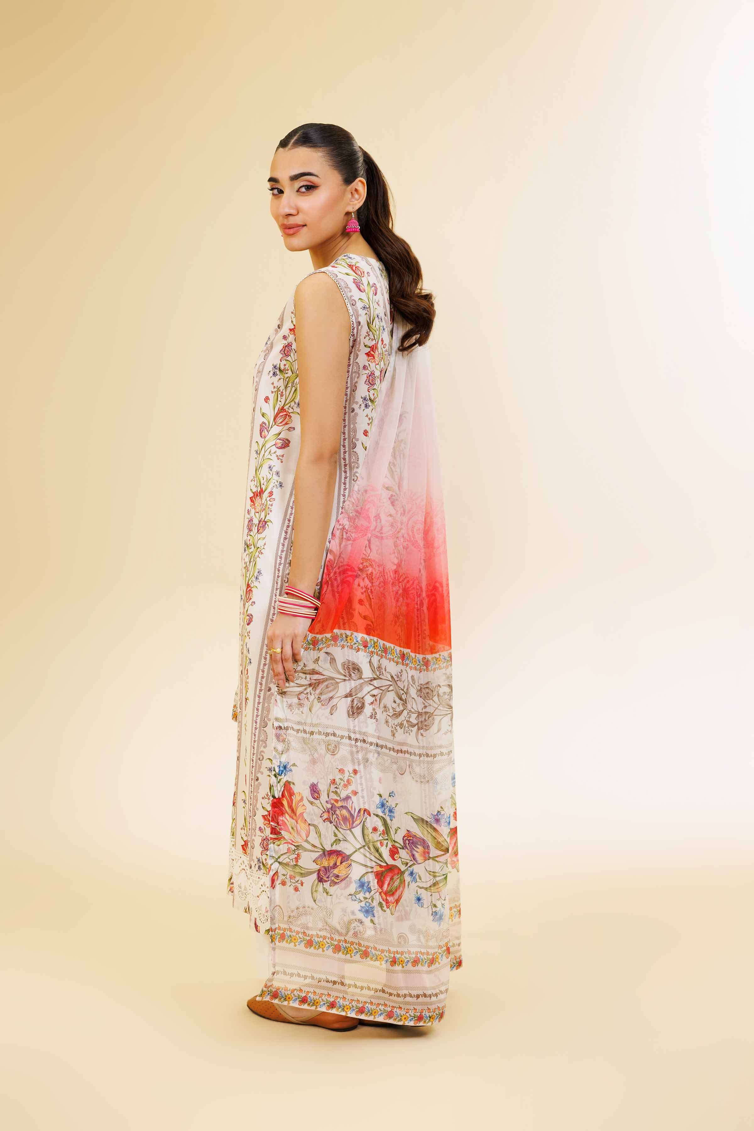 2 Piece - Printed With Laces Suit - 42501267 for Women - Unstitched Collection | Nishat | Shop Online