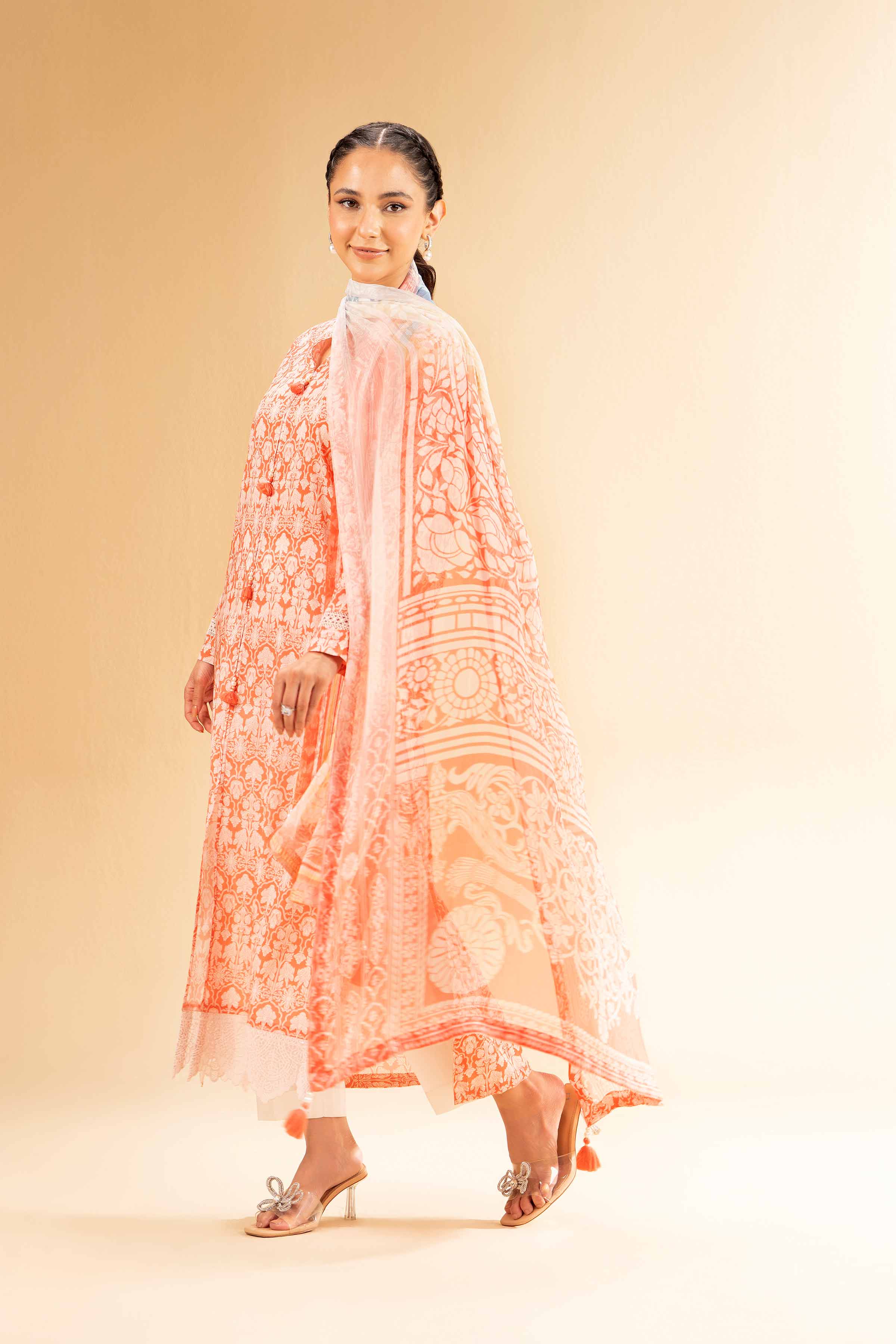 2 Piece - Printed With Laces Suit - 42501268 for Women - Unstitched Collection | Nishat | Shop Online