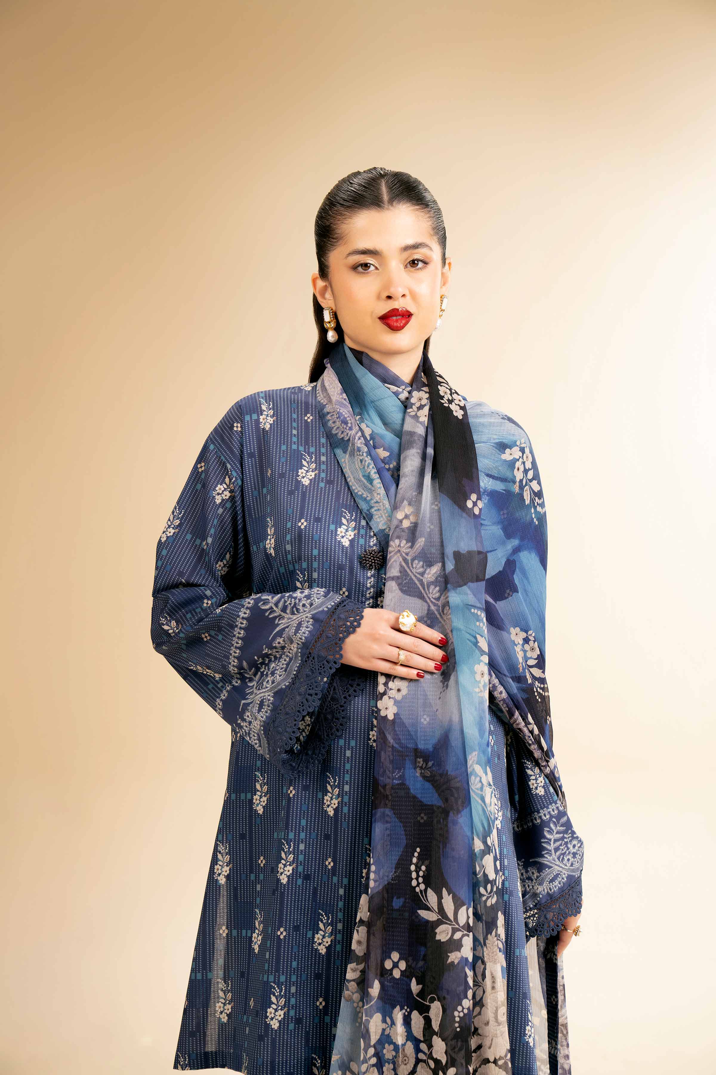2 Piece - Printed With Laces Suit - 42501269 for Women - Unstitched Collection | Nishat | Shop Online