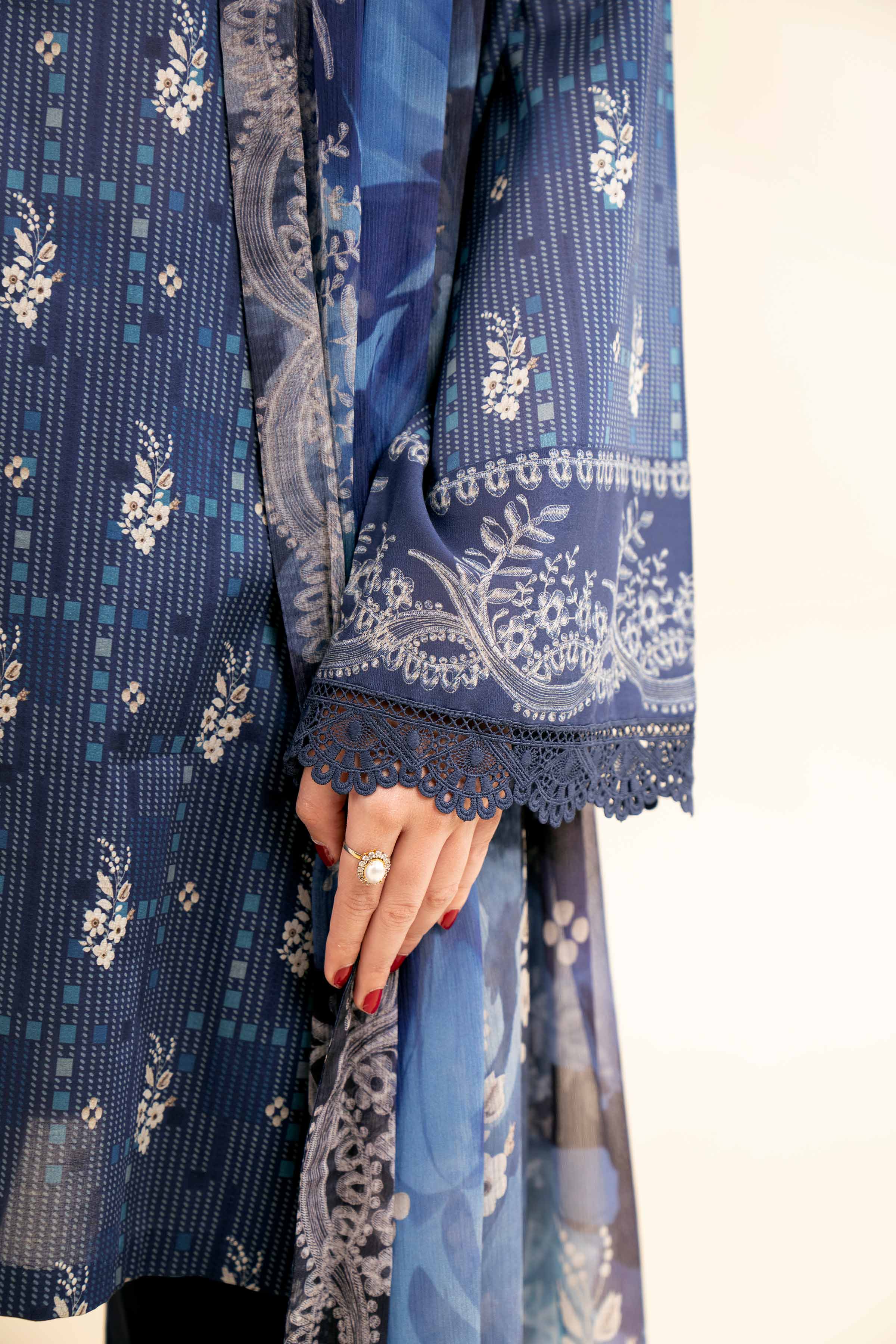 2 Piece - Printed With Laces Suit - 42501269 for Women - Unstitched Collection | Nishat | Shop Online