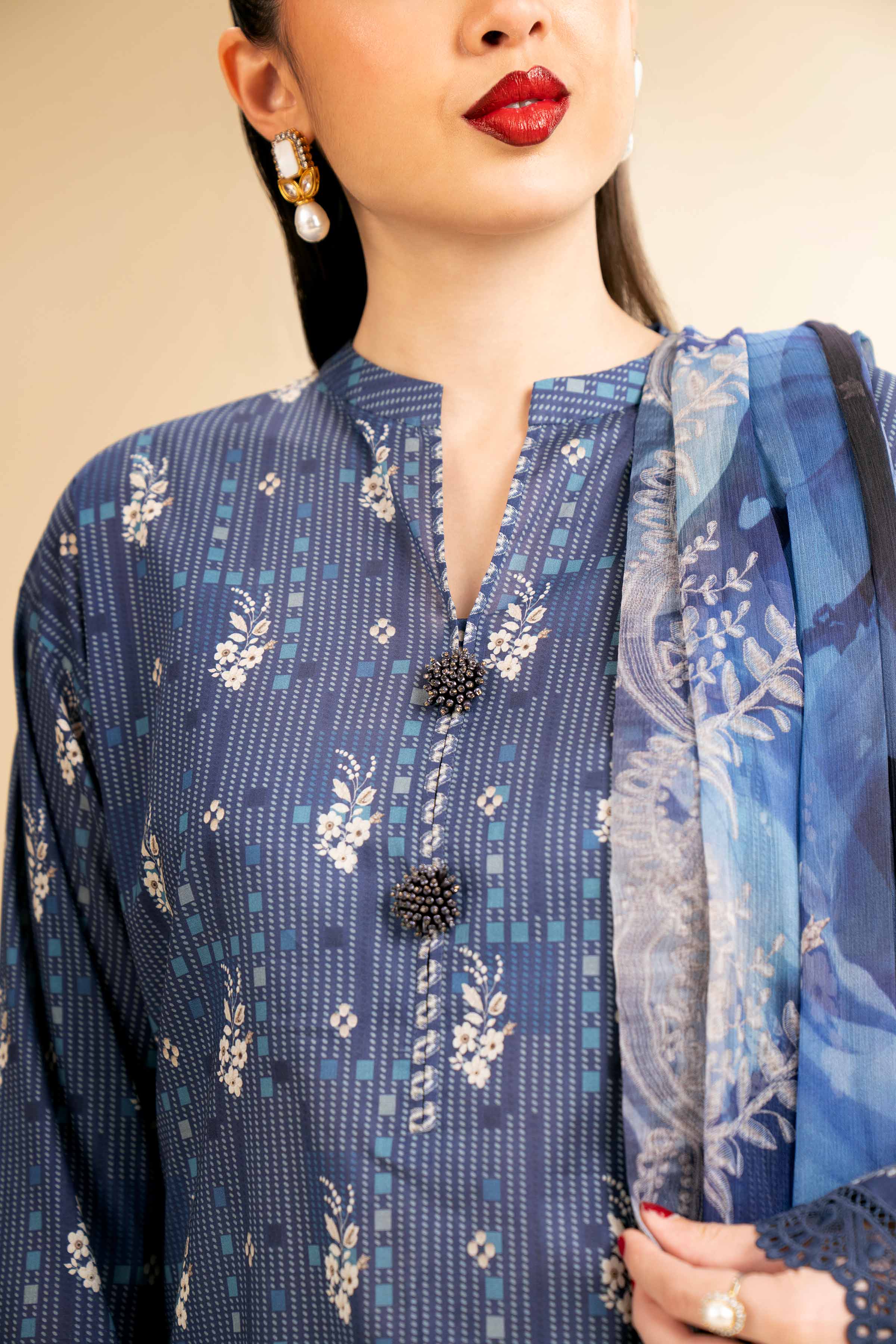 2 Piece - Printed With Laces Suit - 42501269 for Women - Unstitched Collection | Nishat | Shop Online