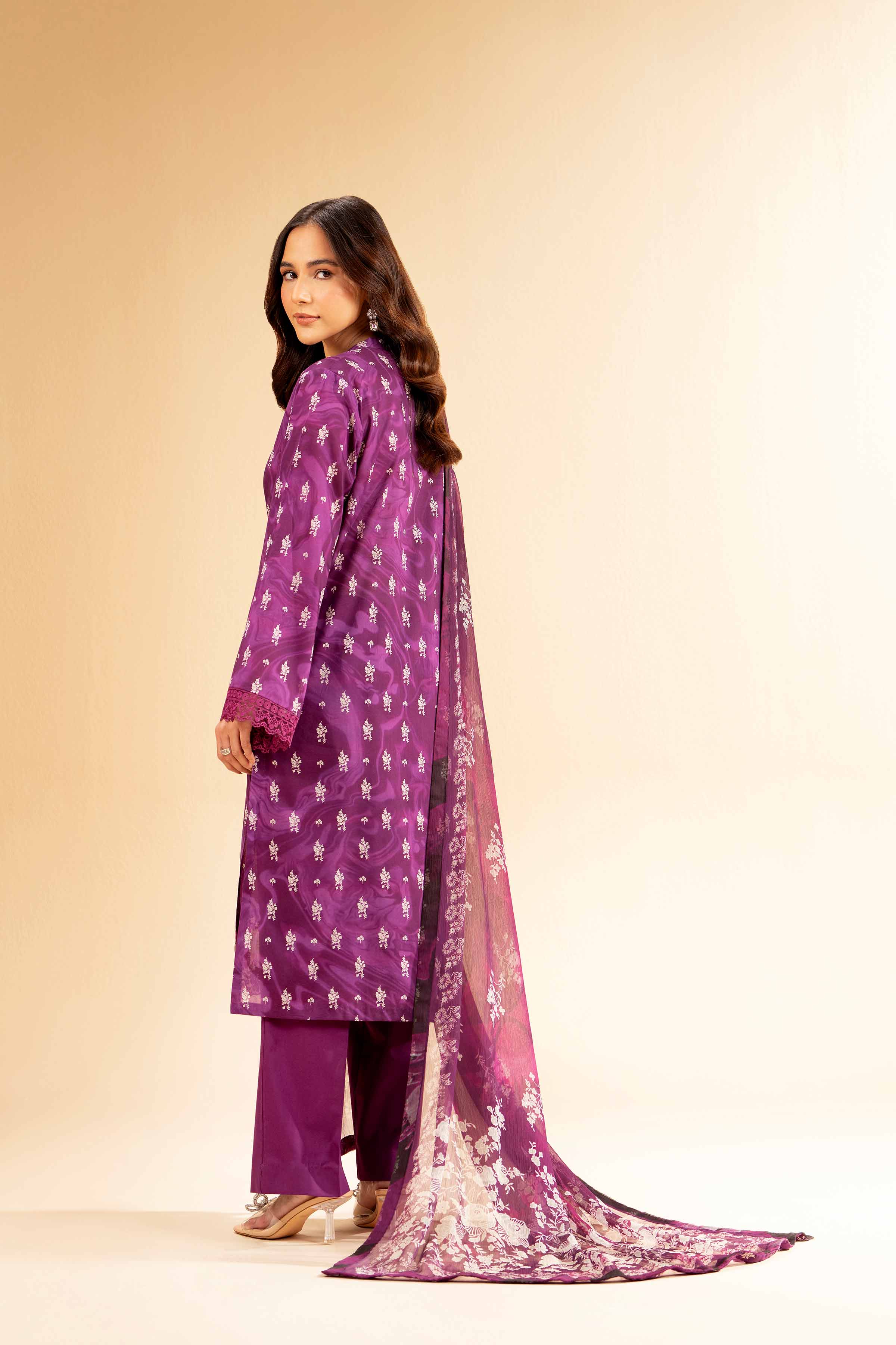 2 Piece - Printed With Laces Suit - 42501270 for Women - Unstitched Collection | Nishat | Shop Online