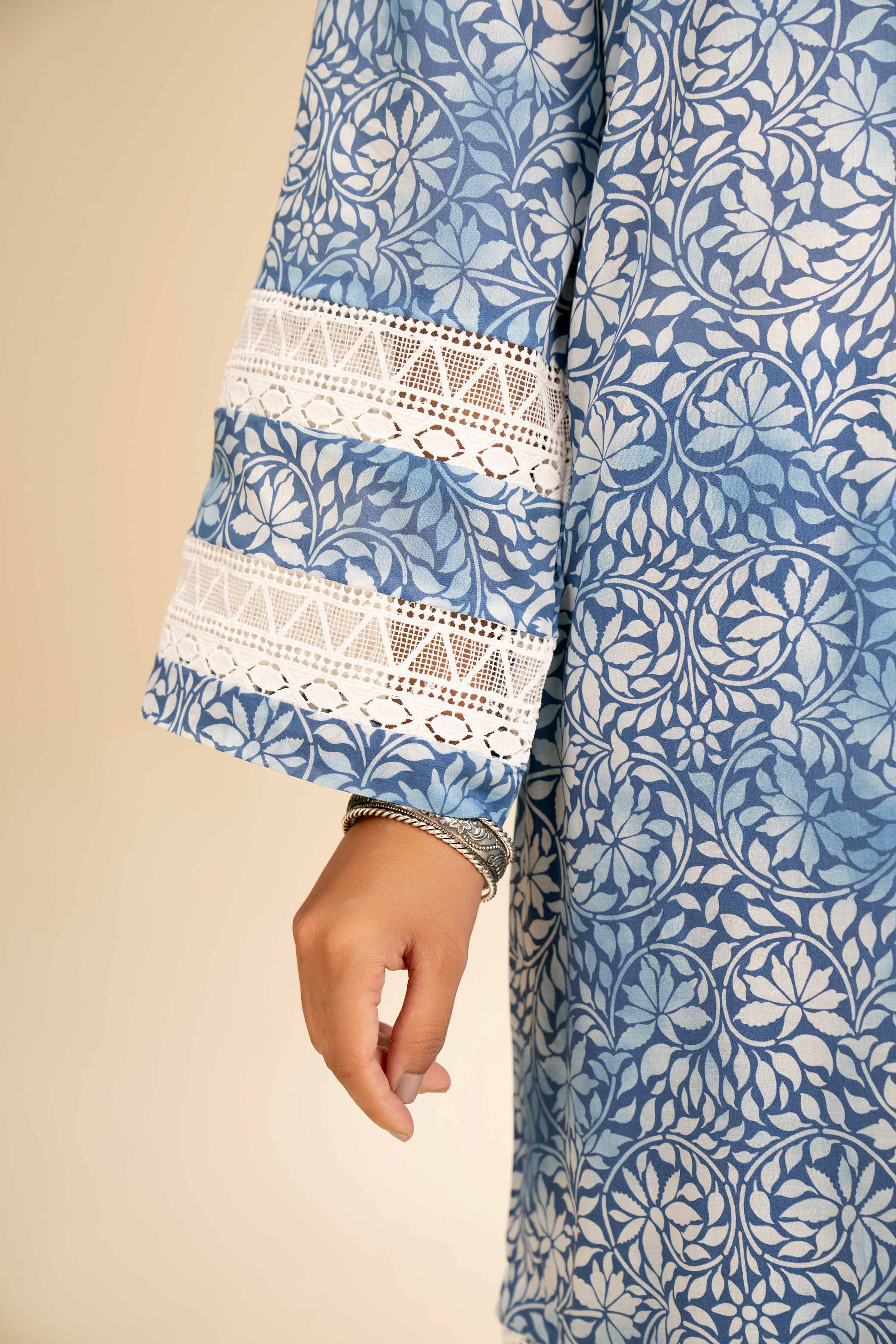 2 Piece - Printed With Laces Suit - 42501271 for Women - Unstitched Collection | Nishat | Shop Online