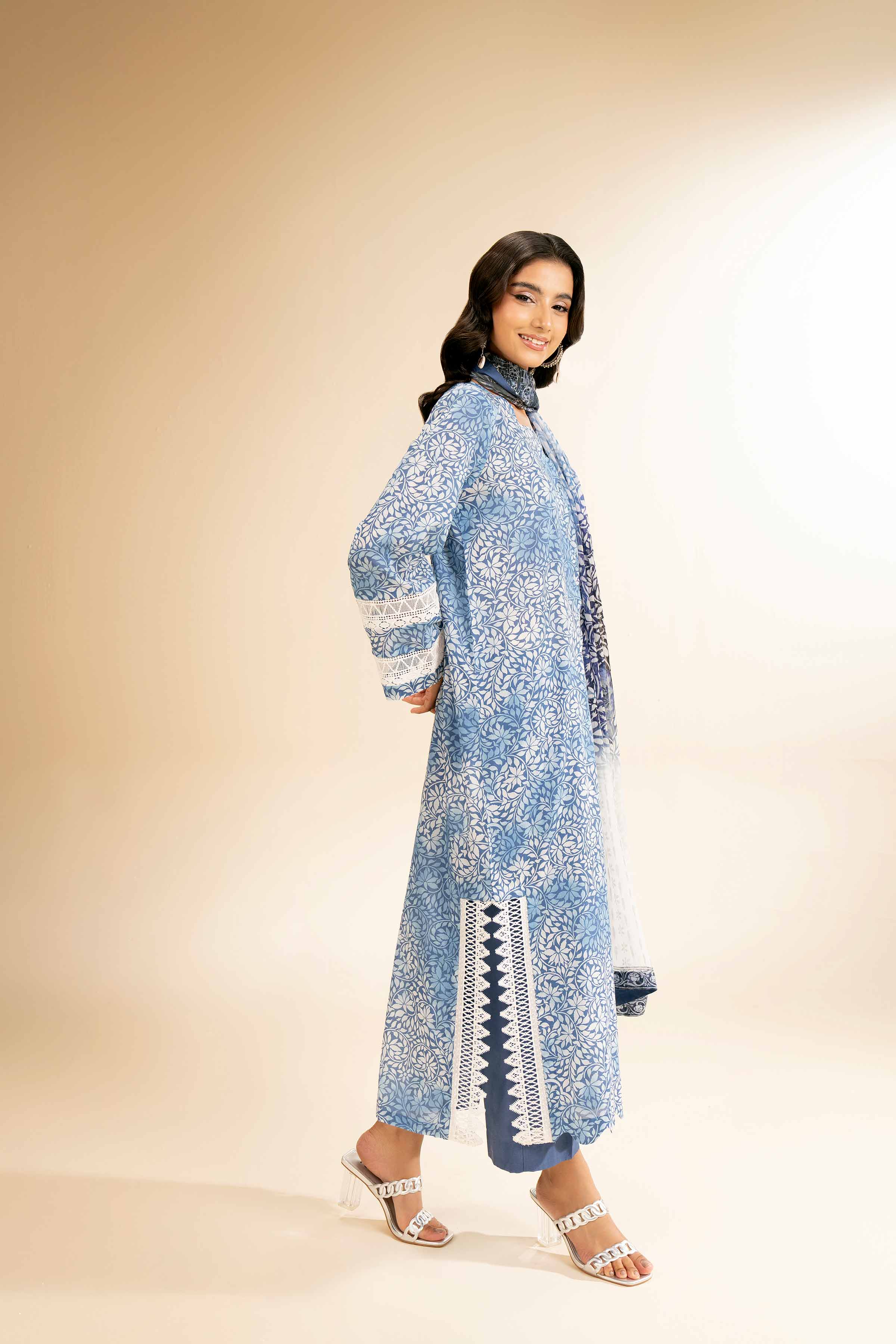 2 Piece - Printed With Laces Suit - 42501271 for Women - Unstitched Collection | Nishat | Shop Online
