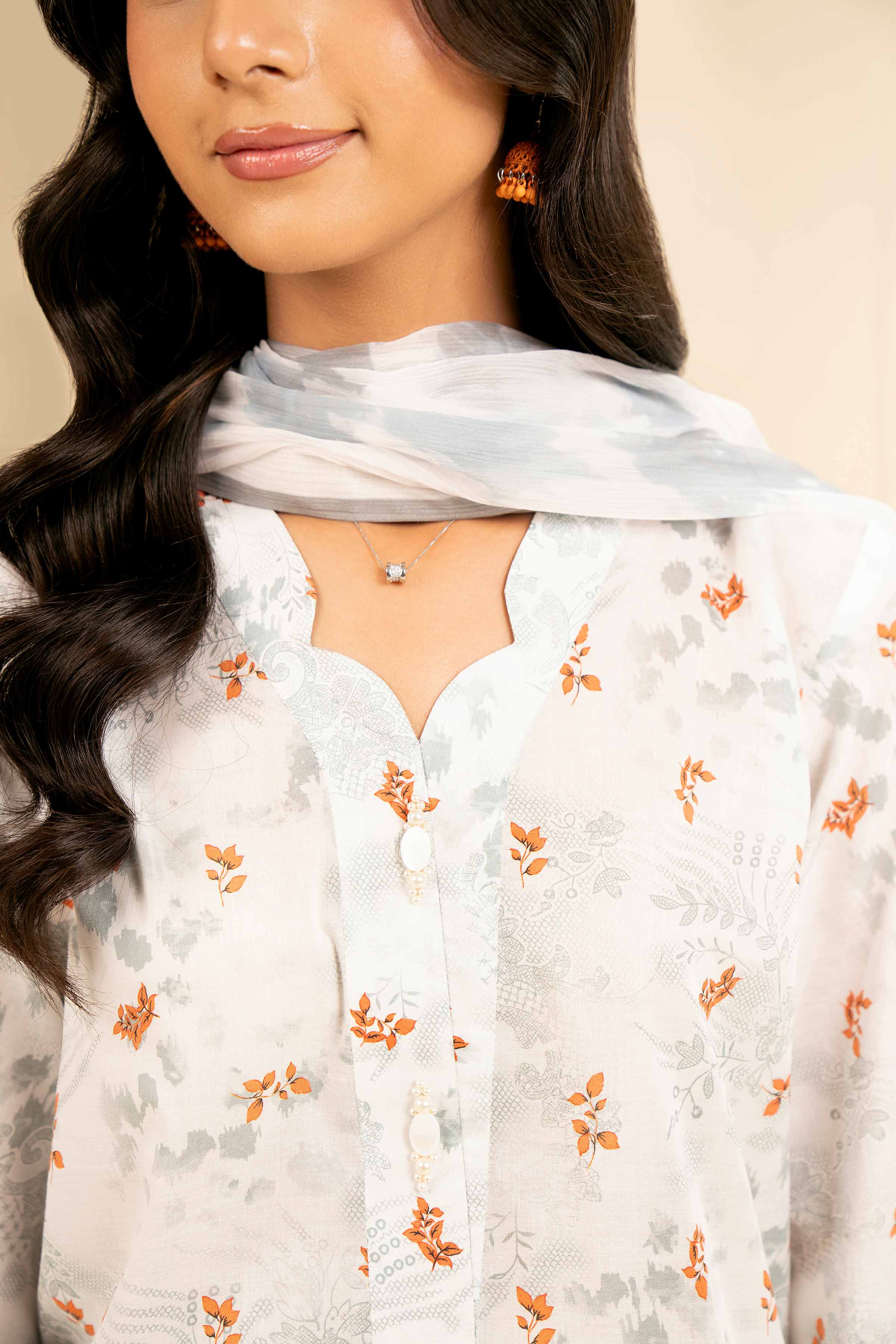 2 Piece - Printed With Laces Suit - 42501272 for Women - Unstitched Collection | Nishat | Shop Online