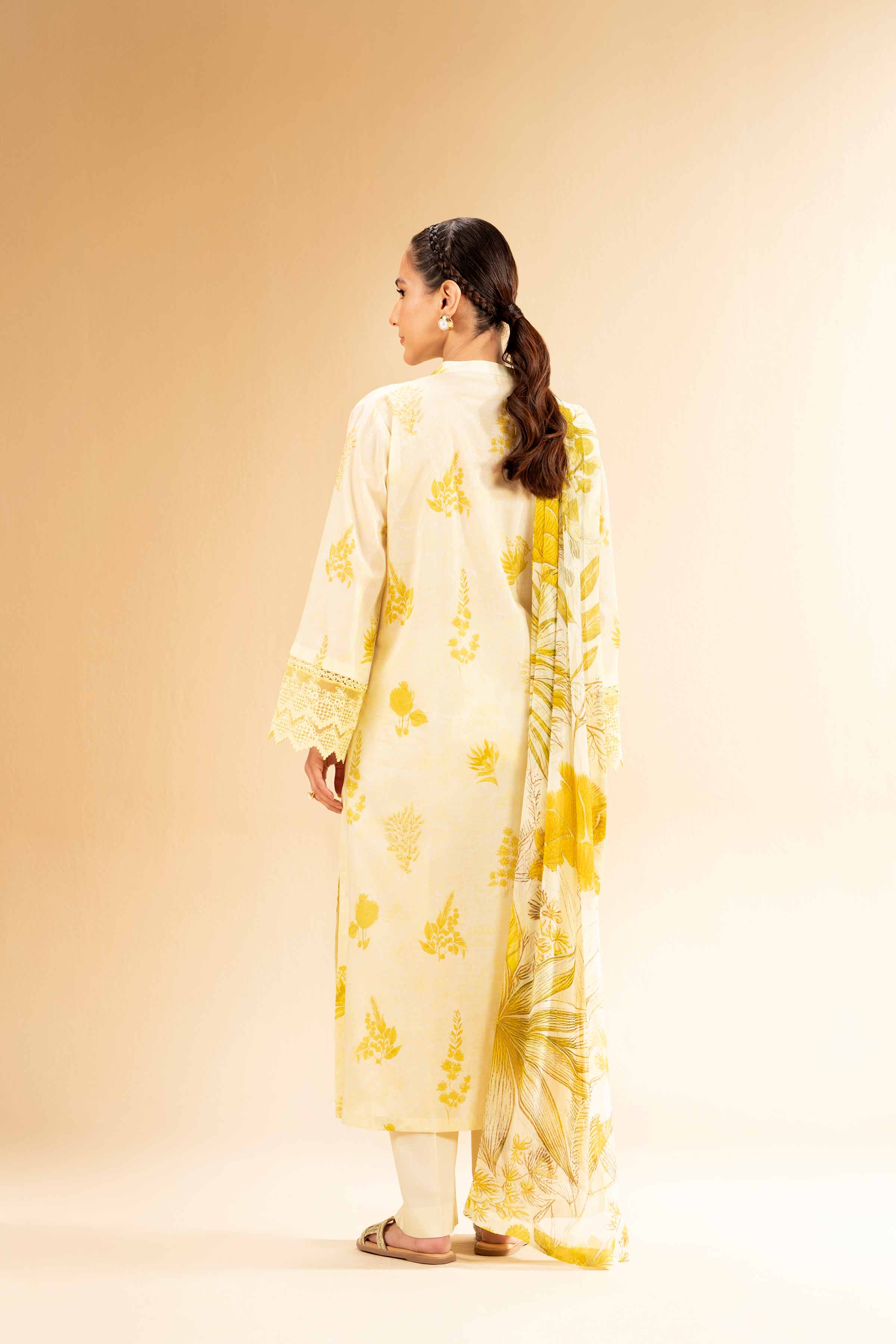 2 Piece - Printed With Laces Suit - 42501274 for Women - Unstitched Collection | Nishat | Shop Online