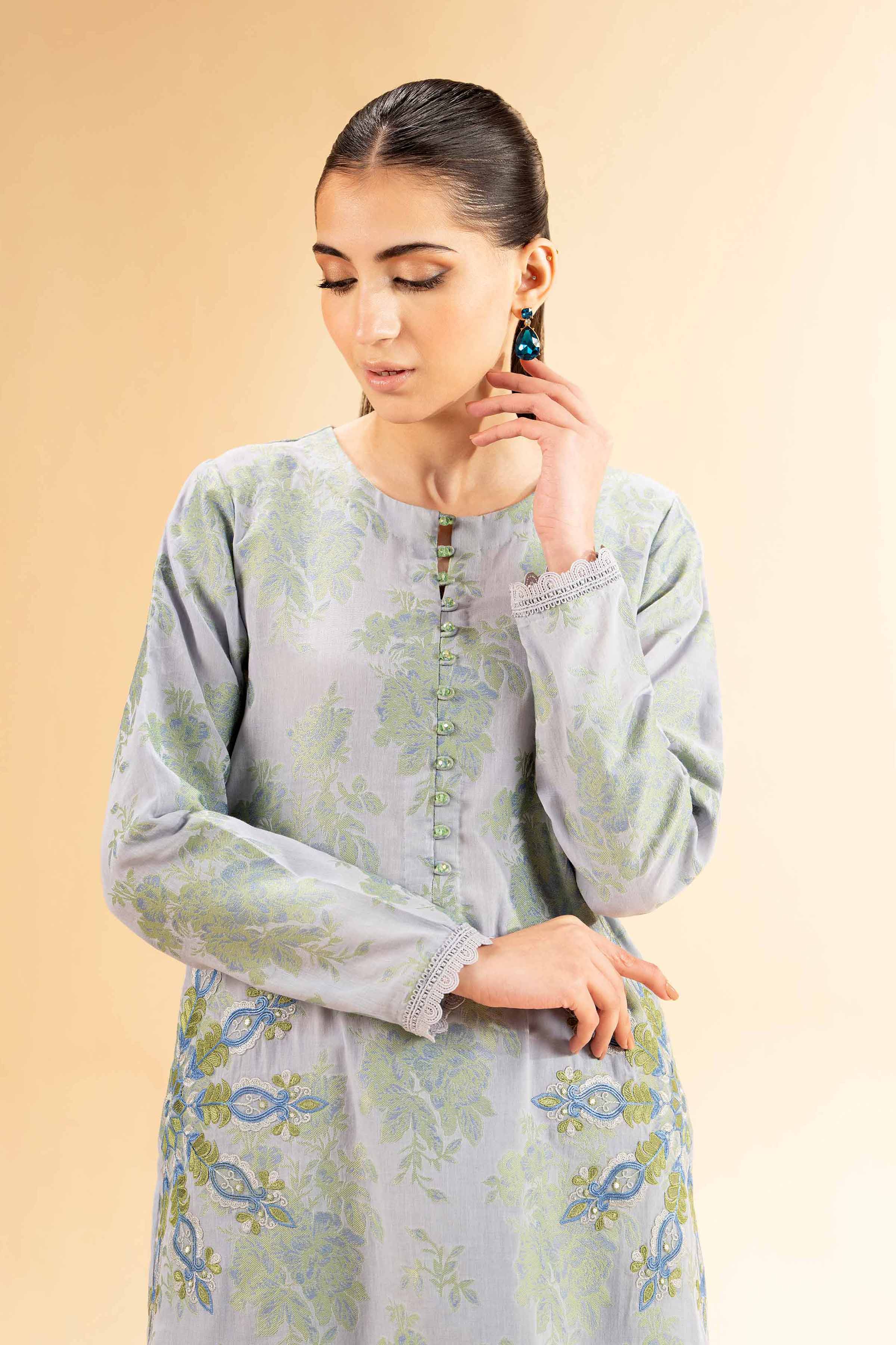 2 Piece - Jacquard Embroidered Suit - 42501287 for Women - Unstitched Collection | Nishat | Shop Online