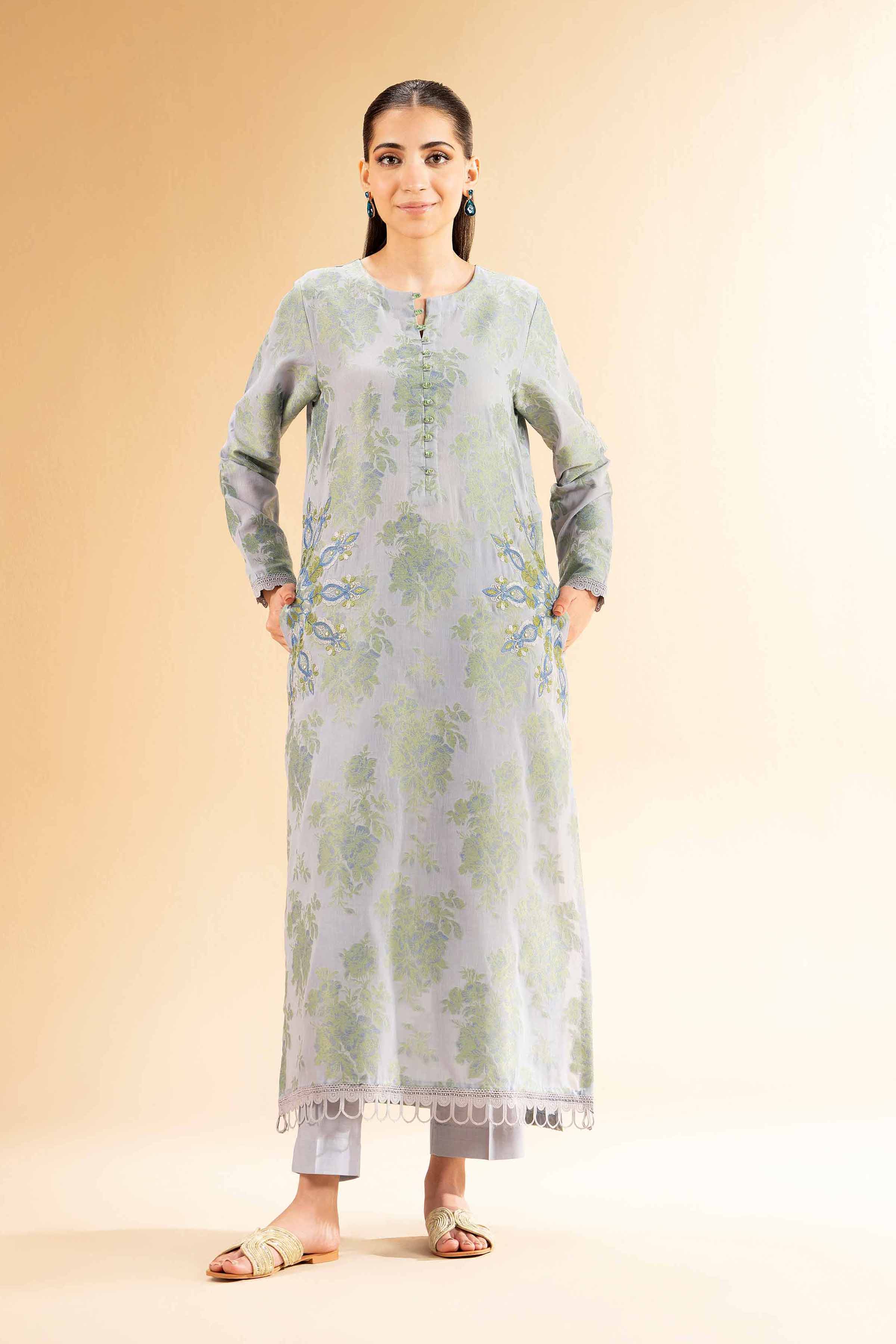 2 Piece - Jacquard Embroidered Suit - 42501287 for Women - Unstitched Collection | Nishat | Shop Online