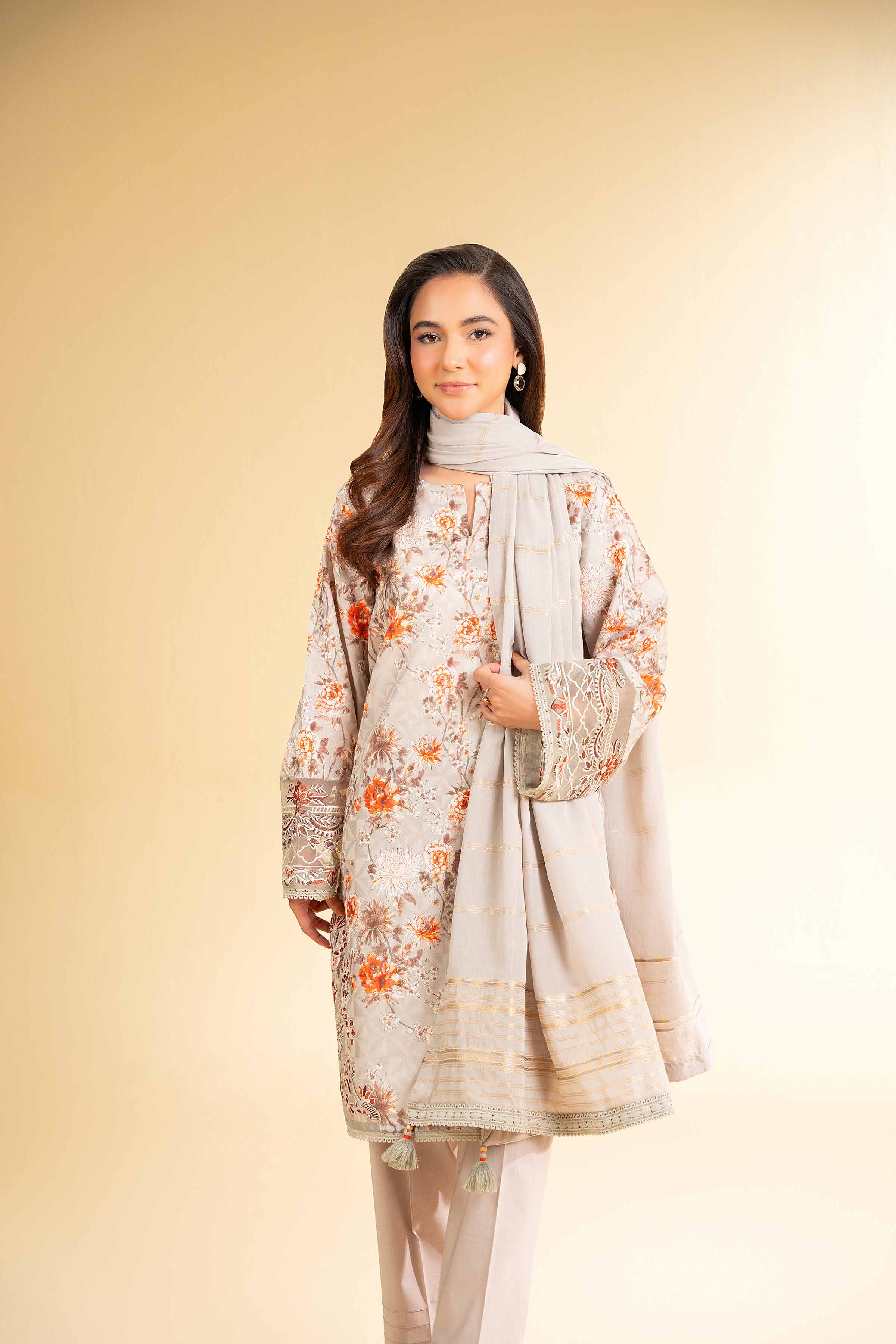 3 Piece - Digital Printed Jacquard Embroidered Suit - 42501297 for Women - Unstitched Collection | Nishat | Shop Online