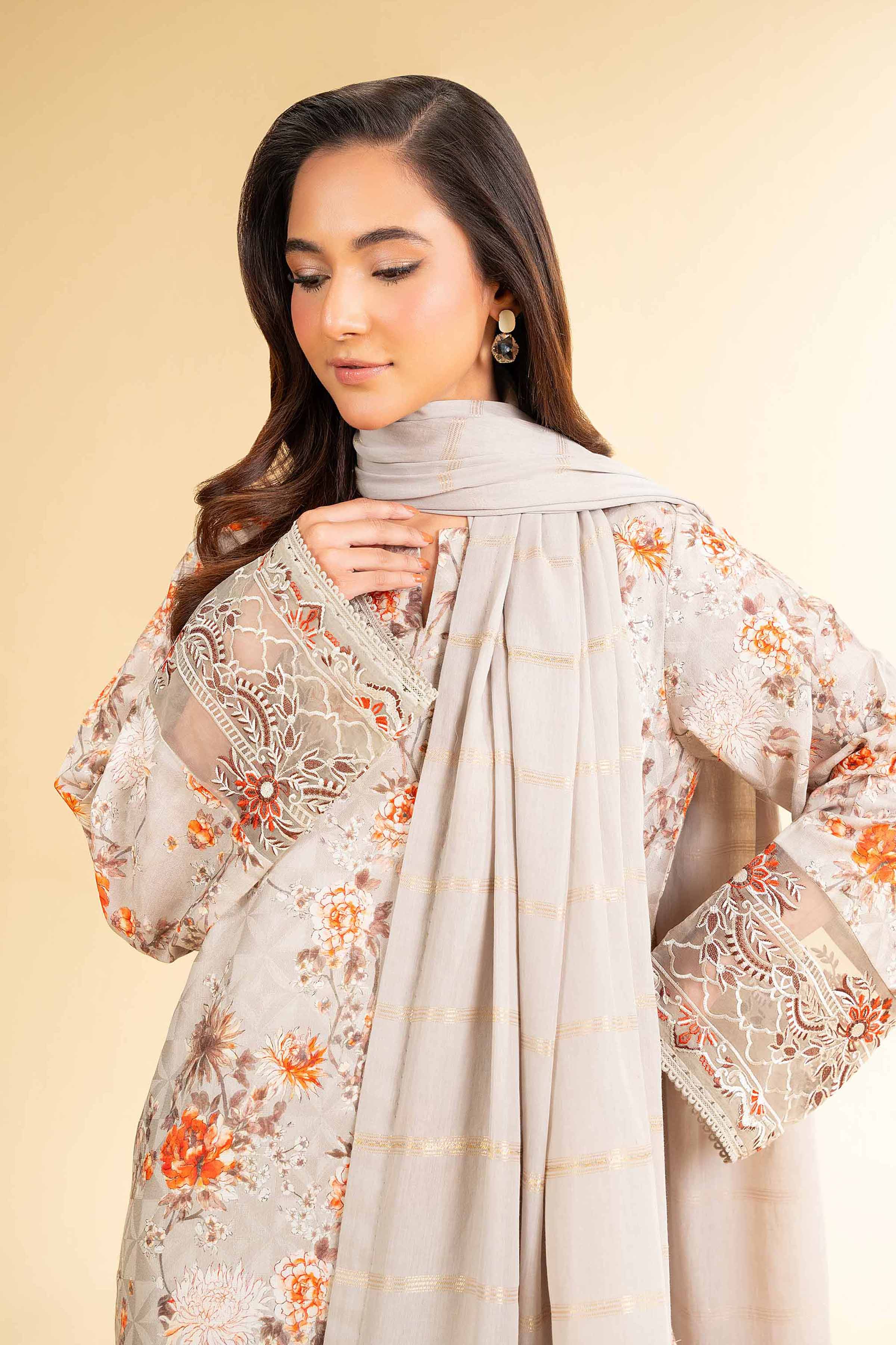 3 Piece - Digital Printed Jacquard Embroidered Suit - 42501297 for Women - Unstitched Collection | Nishat | Shop Online