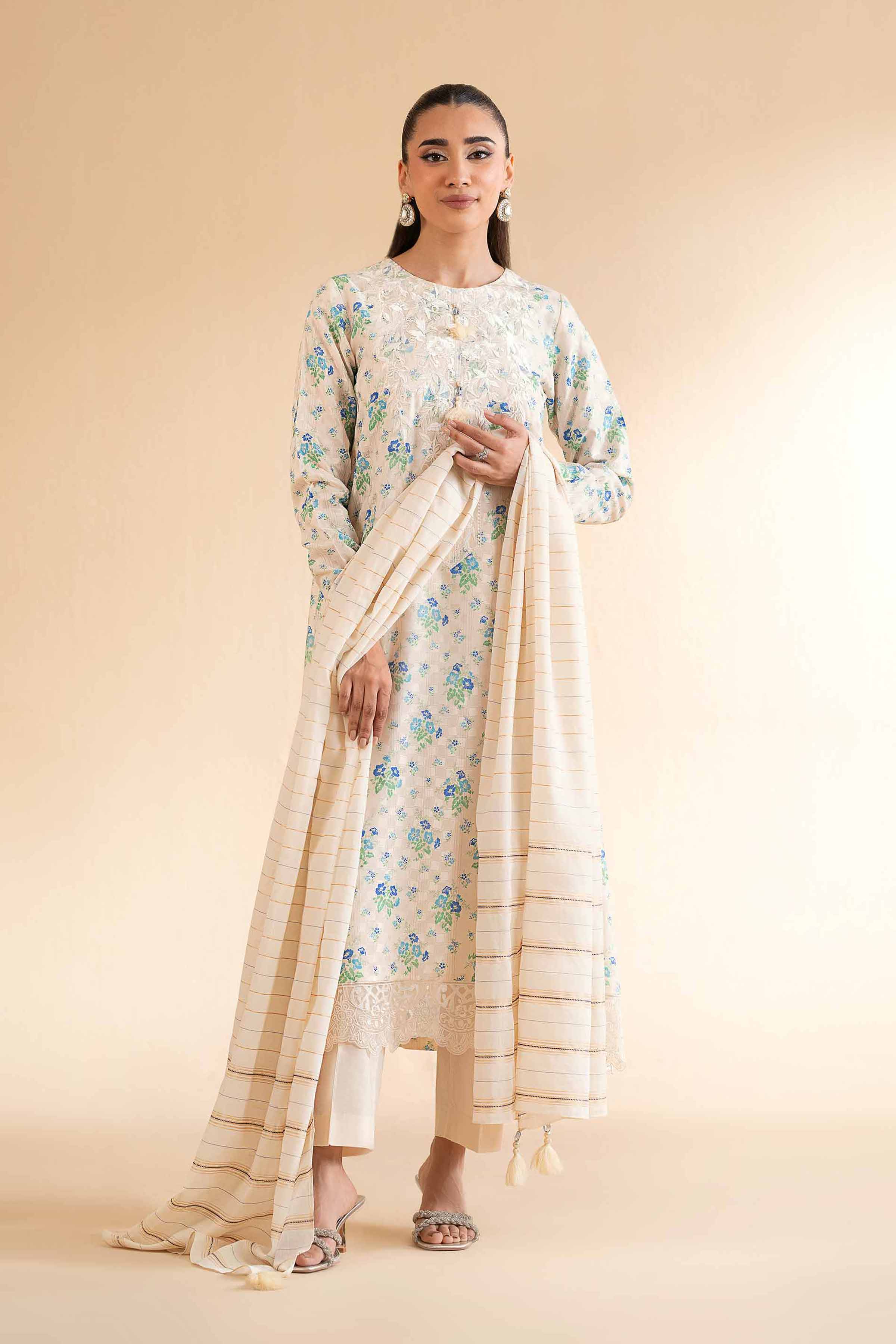 3 Piece - Digital Printed Jacquard Embroidered Suit - 42501298 for Women - Unstitched Collection | Nishat | Shop Online