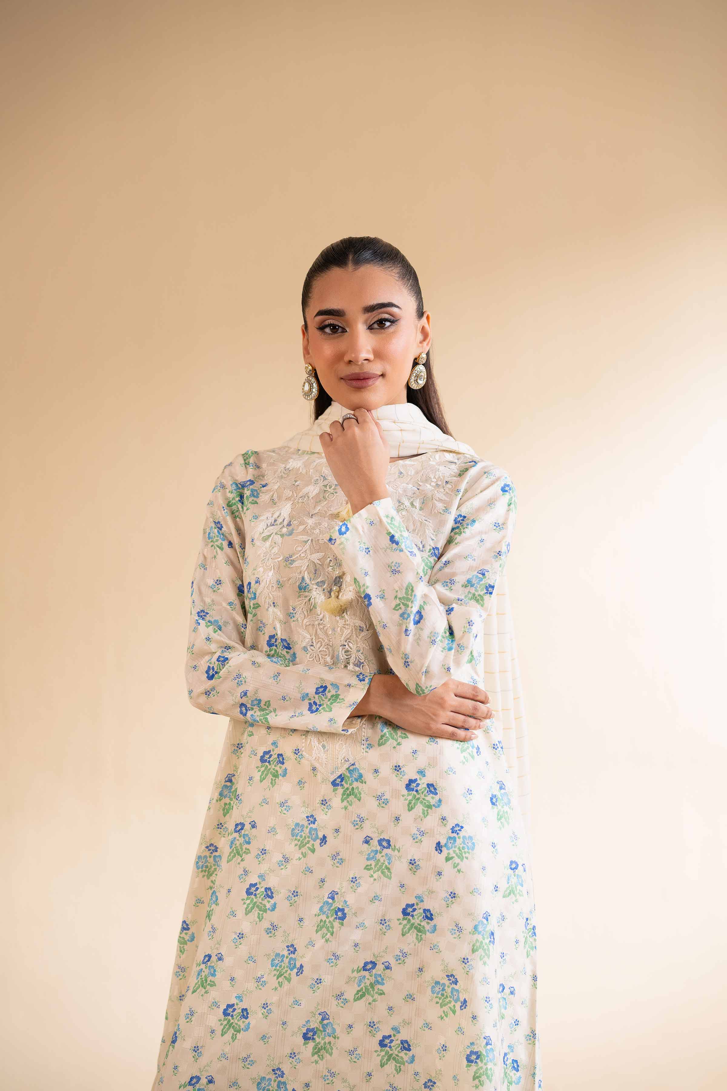 3 Piece - Digital Printed Jacquard Embroidered Suit - 42501298 for Women - Unstitched Collection | Nishat | Shop Online