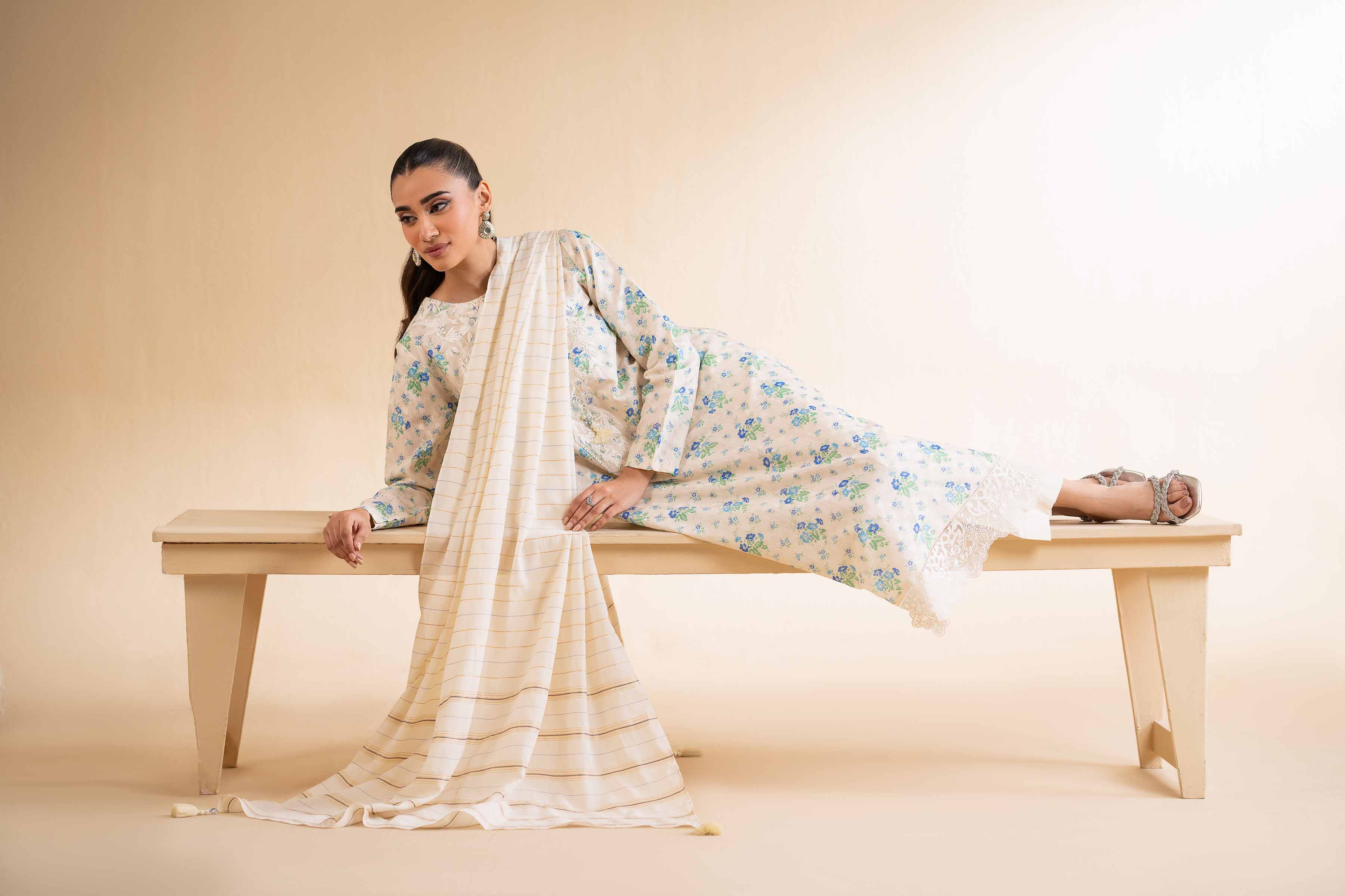 3 Piece - Digital Printed Jacquard Embroidered Suit - 42501298 for Women - Unstitched Collection | Nishat | Shop Online