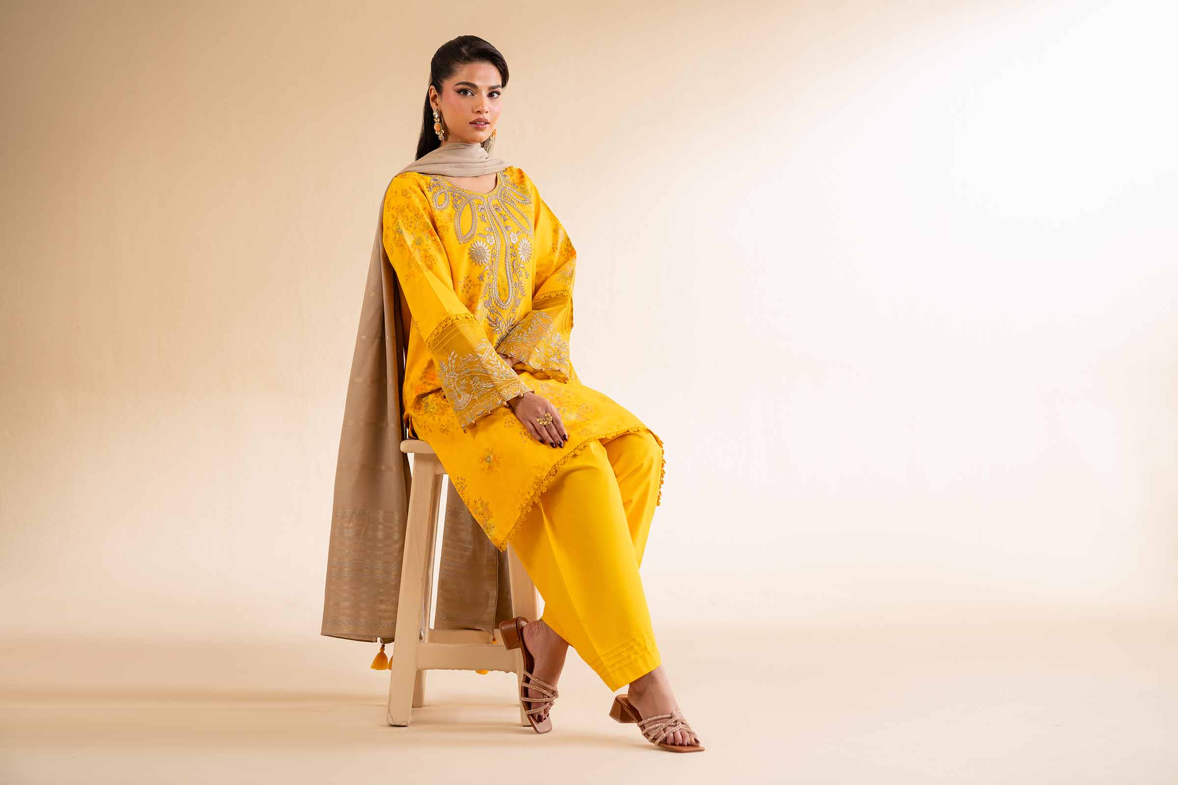 3 Piece - Digital Printed Jacquard Embroidered Suit - 42501300 for Women - Unstitched Collection | Nishat | Shop Online