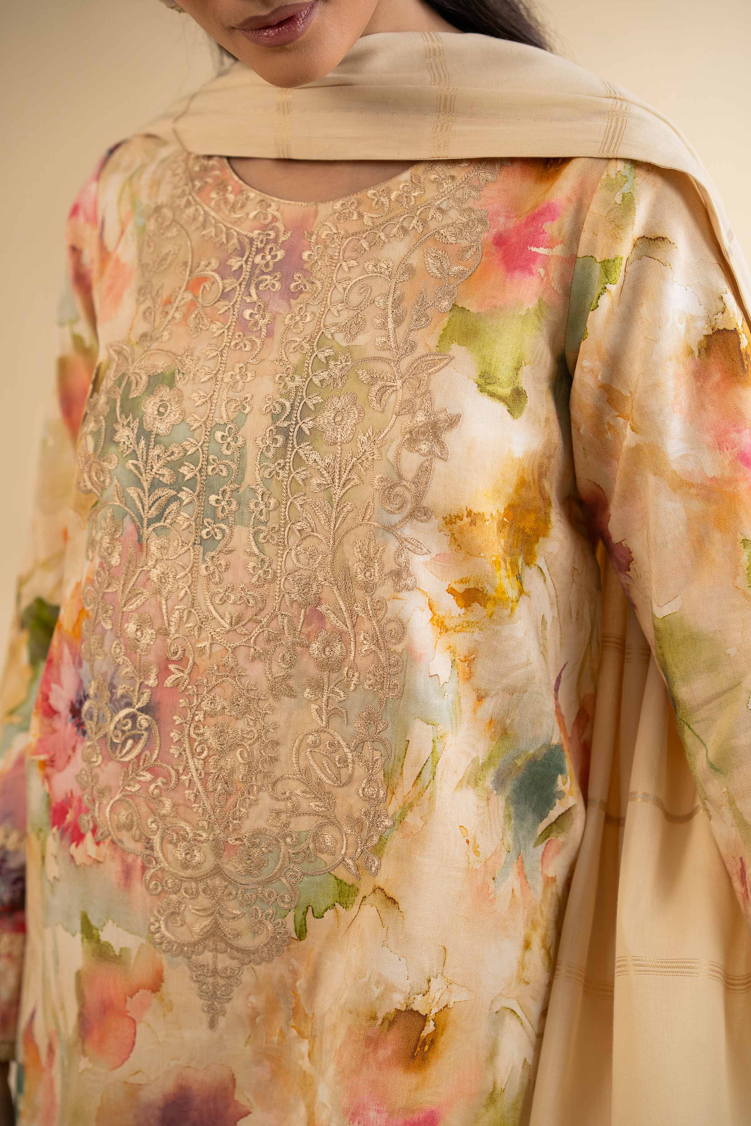 3 Piece - Digital Printed Jacquard Embroidered Suit - 42501301 for Women - Unstitched Collection | Nishat | Shop Online