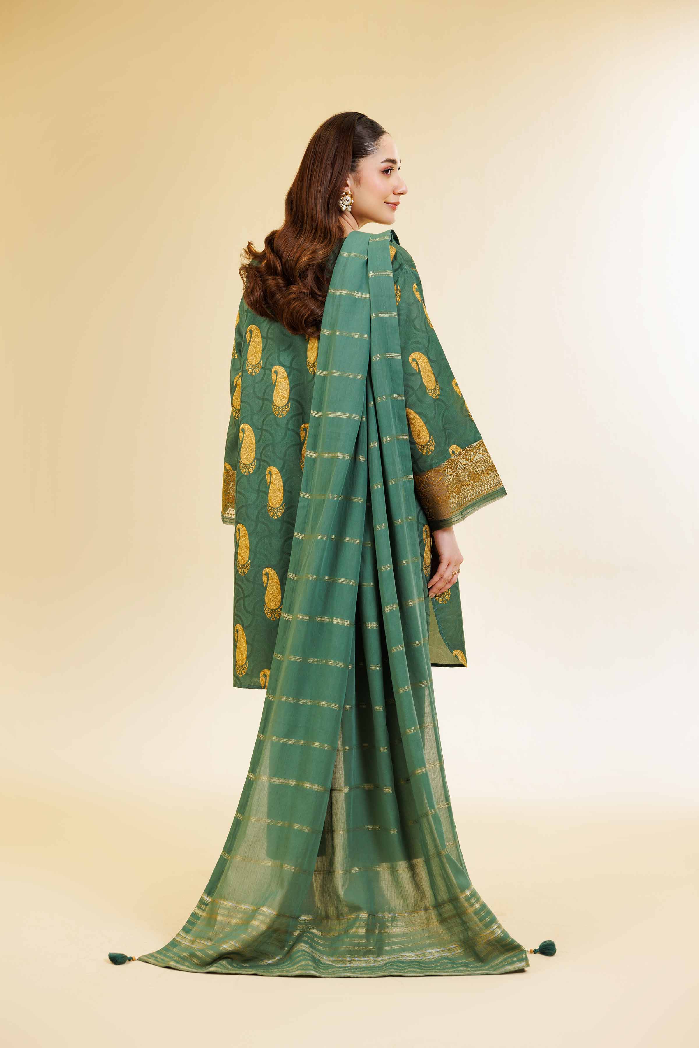 3 Piece - Digital Printed Jacquard Embroidered Suit - 42501302 for Women - Unstitched Collection | Nishat | Shop Online