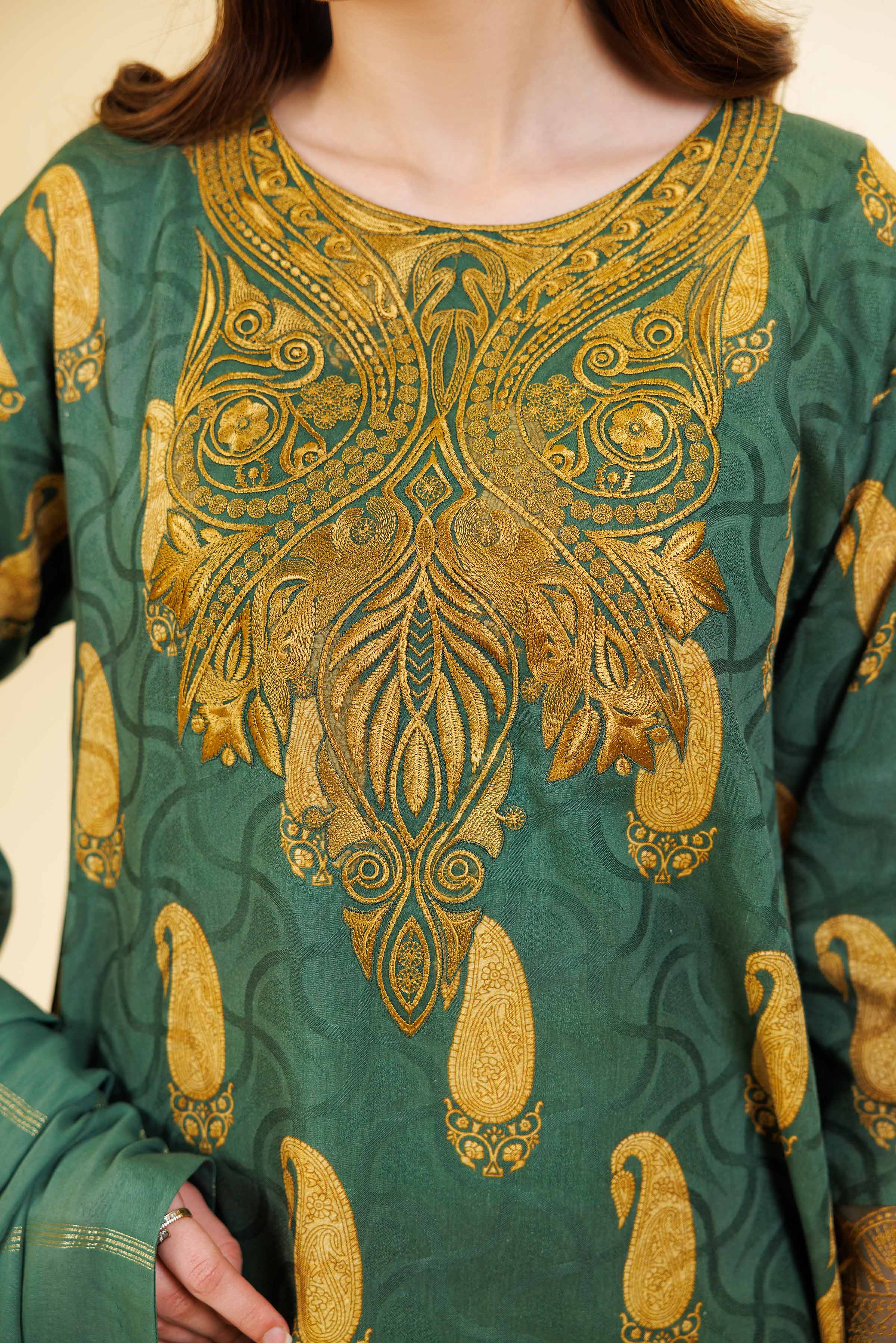 3 Piece - Digital Printed Jacquard Embroidered Suit - 42501302 for Women - Unstitched Collection | Nishat | Shop Online
