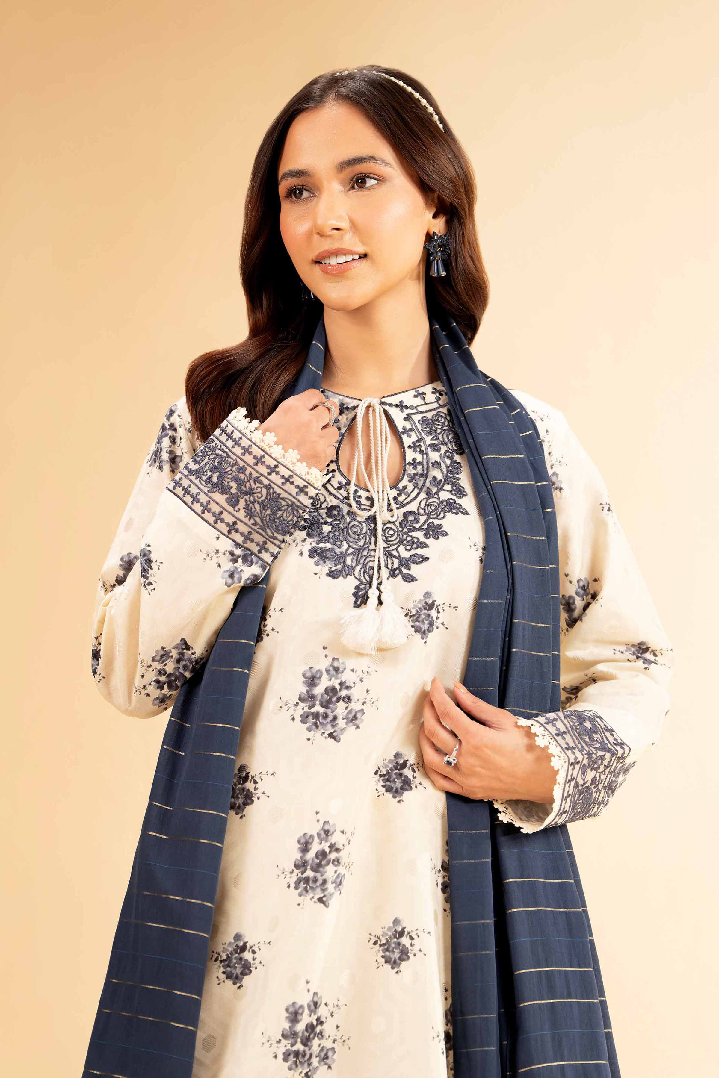 3 Piece - Digital Printed Jacquard Embroidered Suit - 42501303 for Women - Unstitched Collection | Nishat | Shop Online