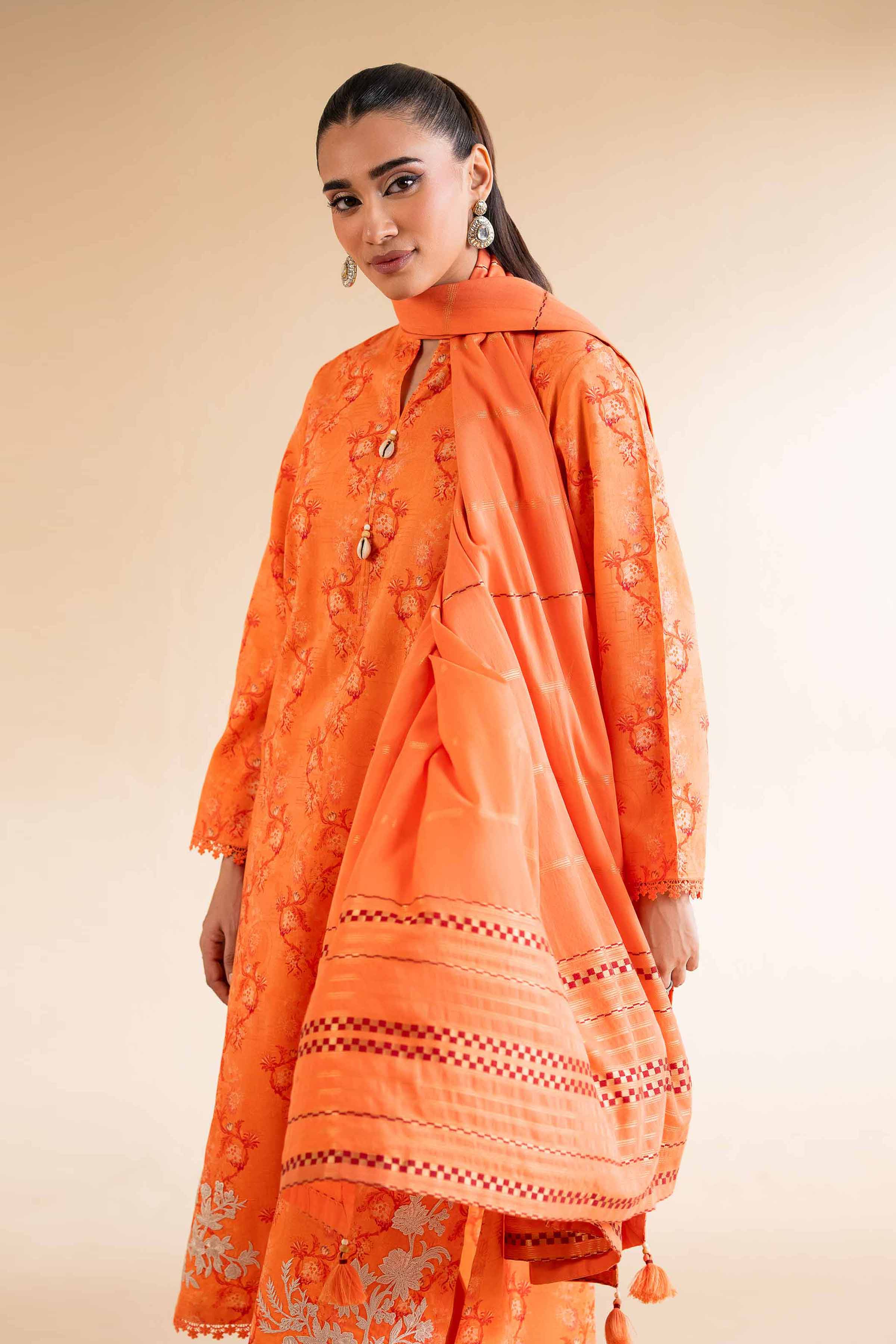 3 Piece - Digital Printed Jacquard Embroidered Suit - 42501304 for Women - Unstitched Collection | Nishat | Shop Online
