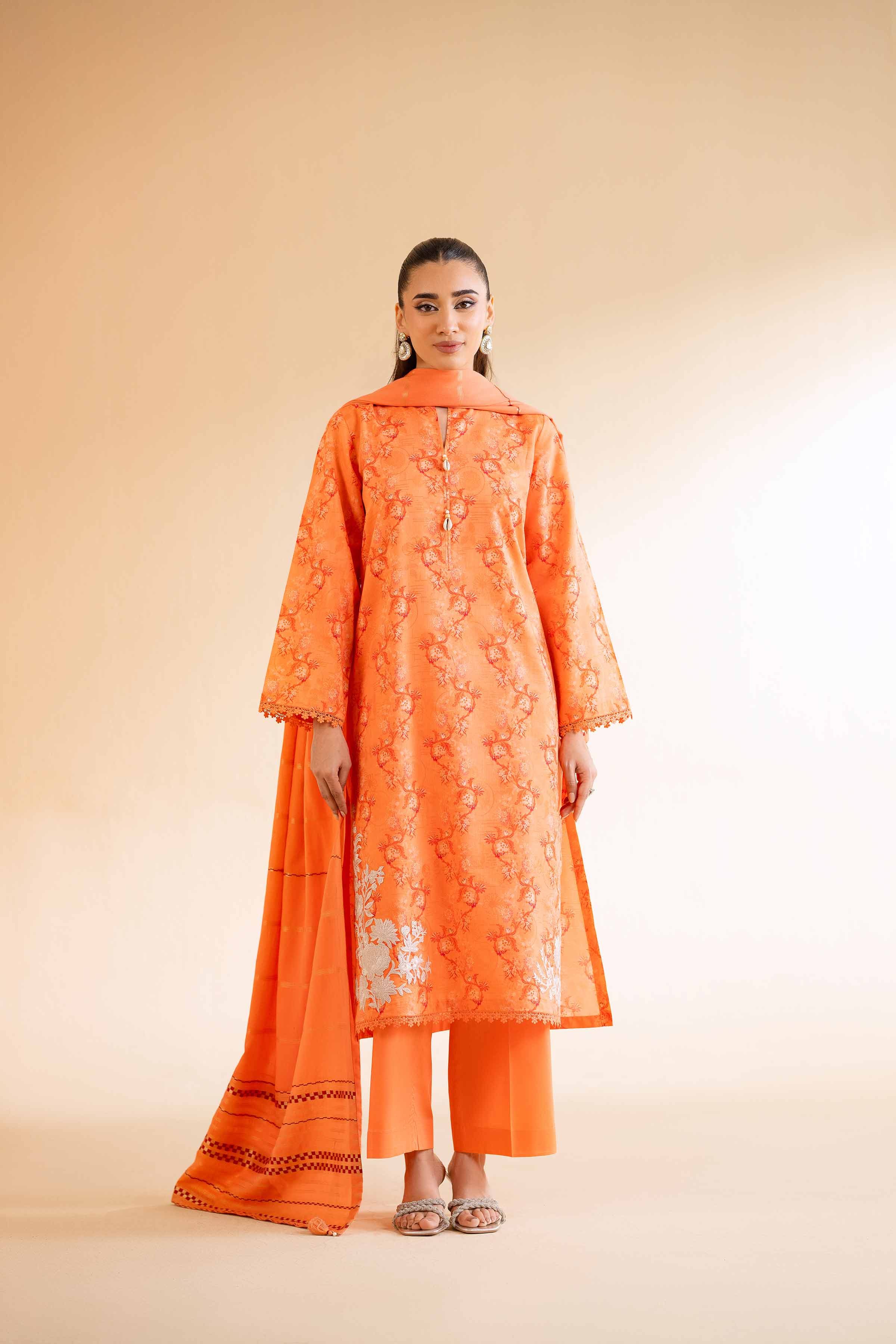 3 Piece - Digital Printed Jacquard Embroidered Suit - 42501304 for Women - Unstitched Collection | Nishat | Shop Online