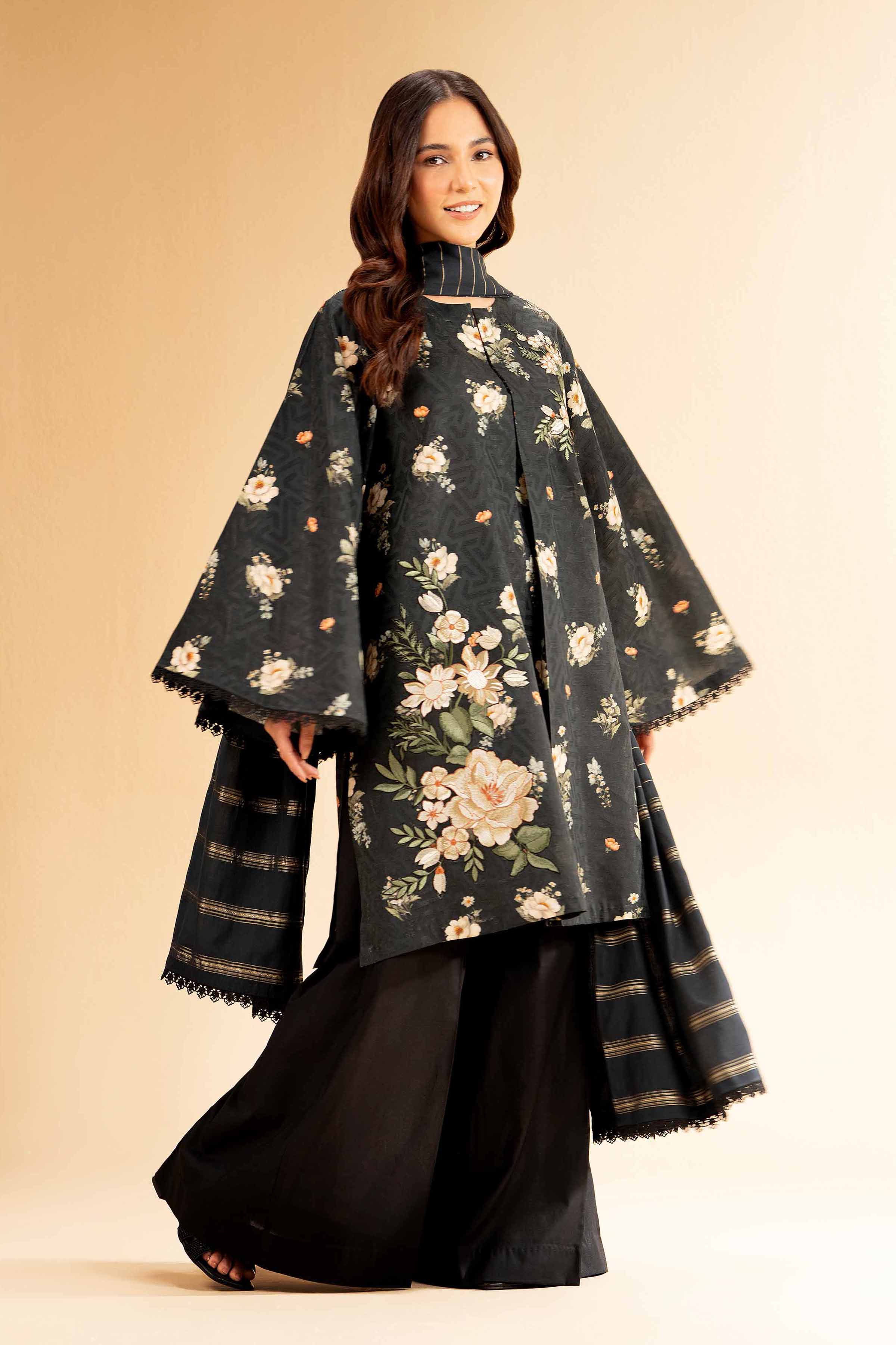 3 Piece - Digital Printed Jacquard Embroidered Suit - 42501305 for Women - Unstitched Collection | Nishat | Shop Online