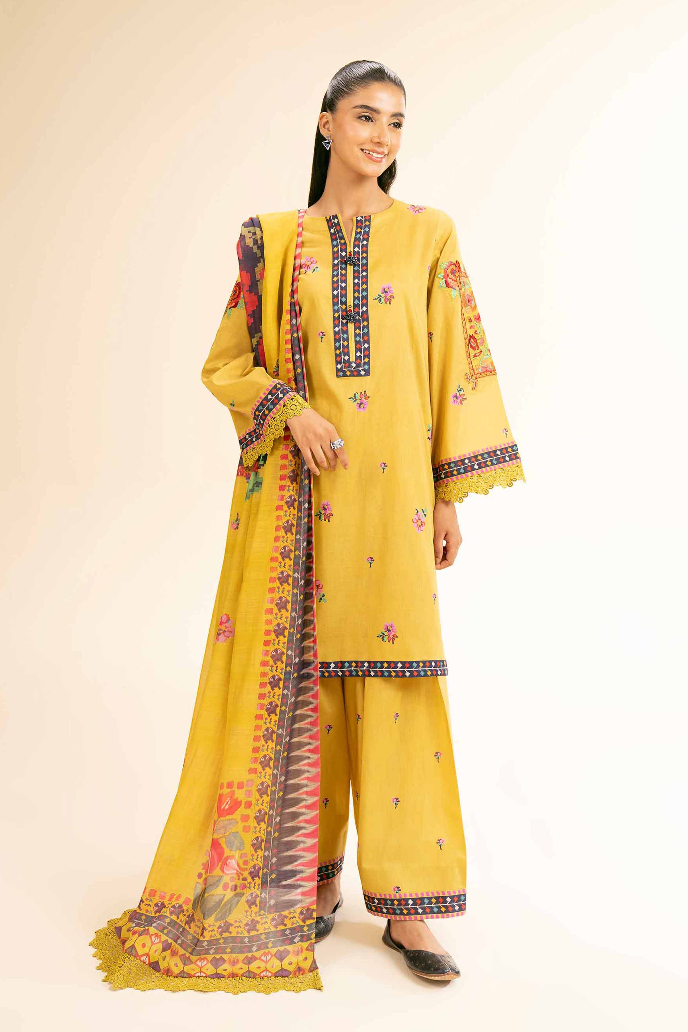 3 Piece - Printed Embroidered Suit - 42501306 for Women - Unstitched Collection | Nishat | Shop Online