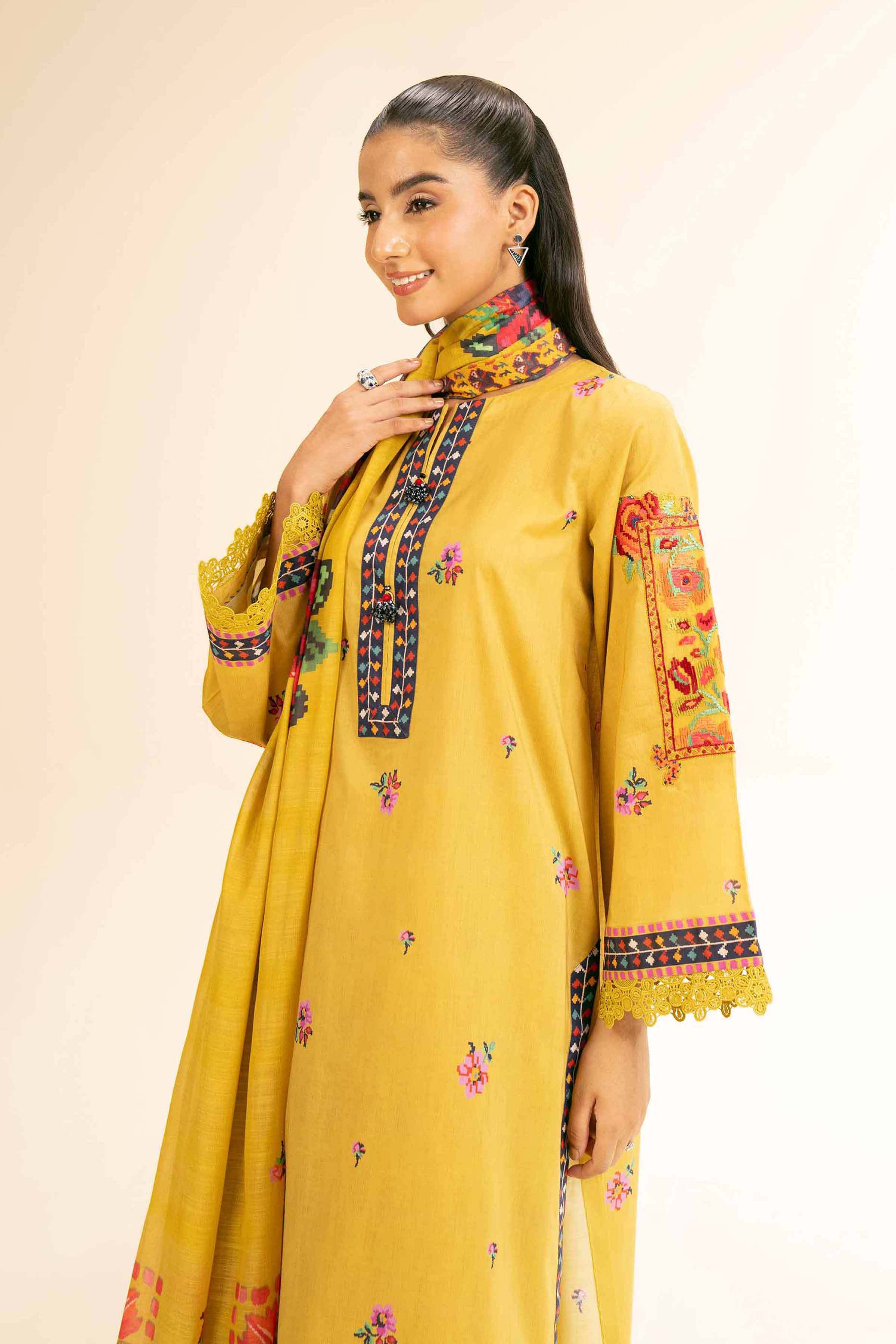 3 Piece - Printed Embroidered Suit - 42501306 for Women - Unstitched Collection | Nishat | Shop Online
