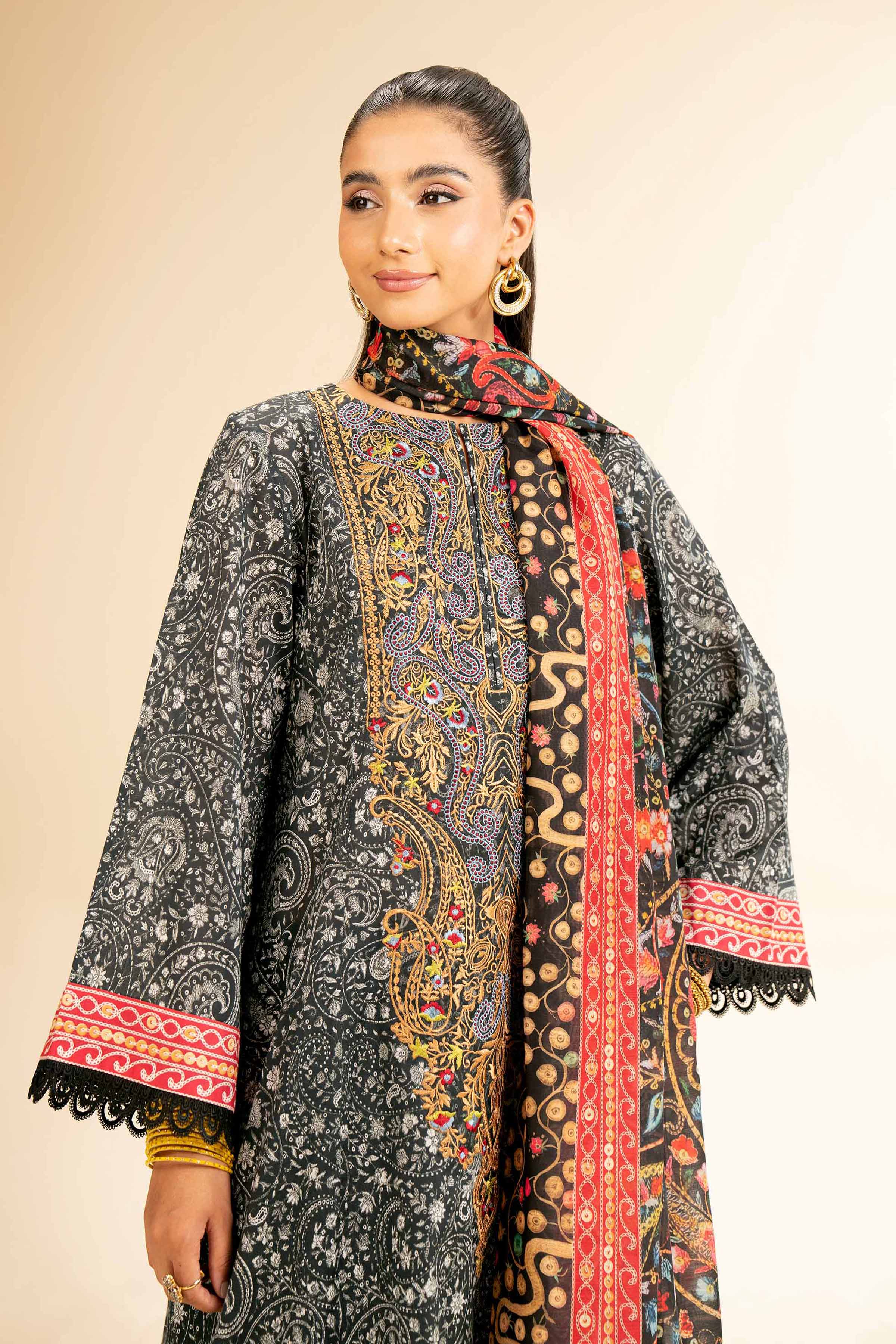 3 Piece - Printed Embroidered Suit - 42501308 for Women - Unstitched Collection | Nishat | Shop Online
