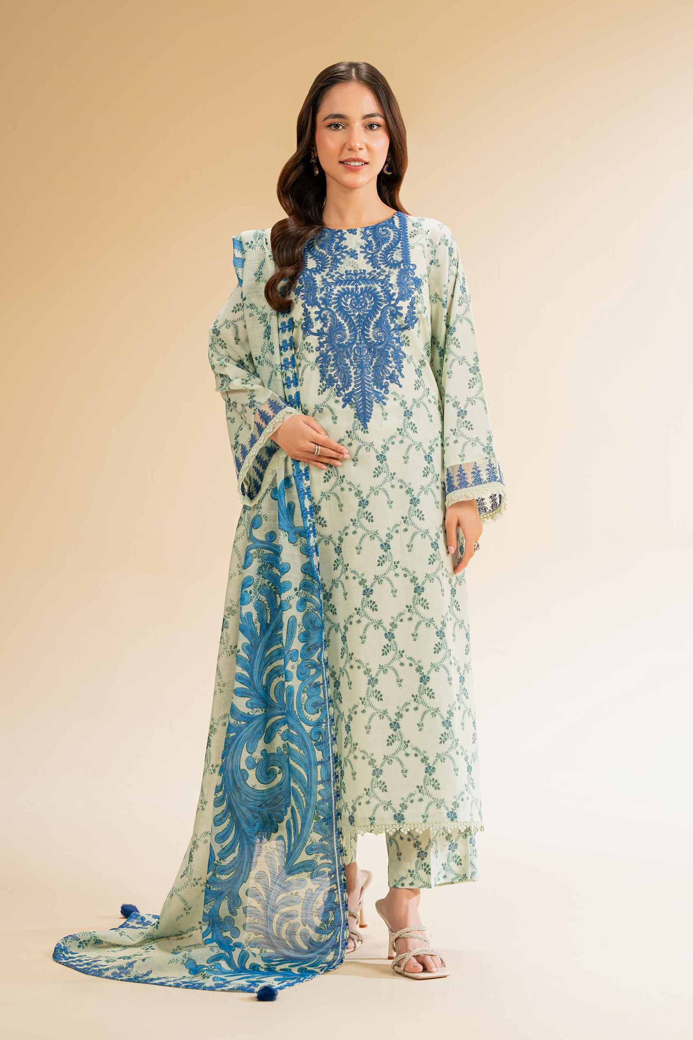 3 Piece - Printed Embroidered Suit - 42501309 for Women - Unstitched Collection | Nishat | Shop Online