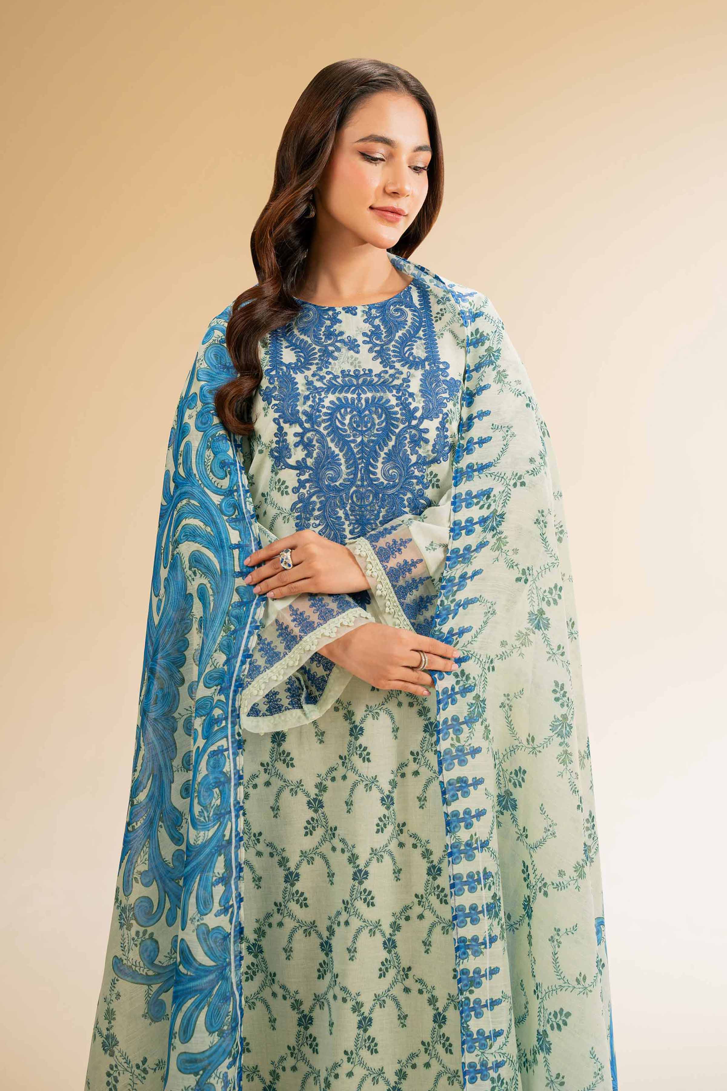 3 Piece - Printed Embroidered Suit - 42501309 for Women - Unstitched Collection | Nishat | Shop Online