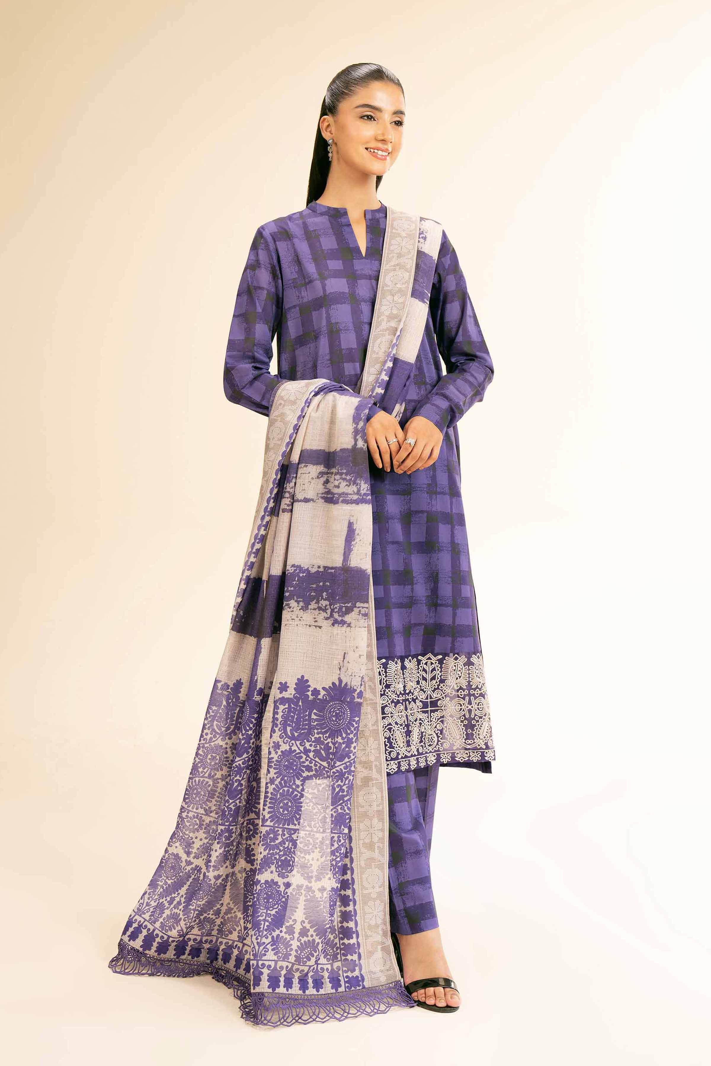 3 Piece - Printed Embroidered Suit - 42501312 for Women - Unstitched Collection | Nishat | Shop Online