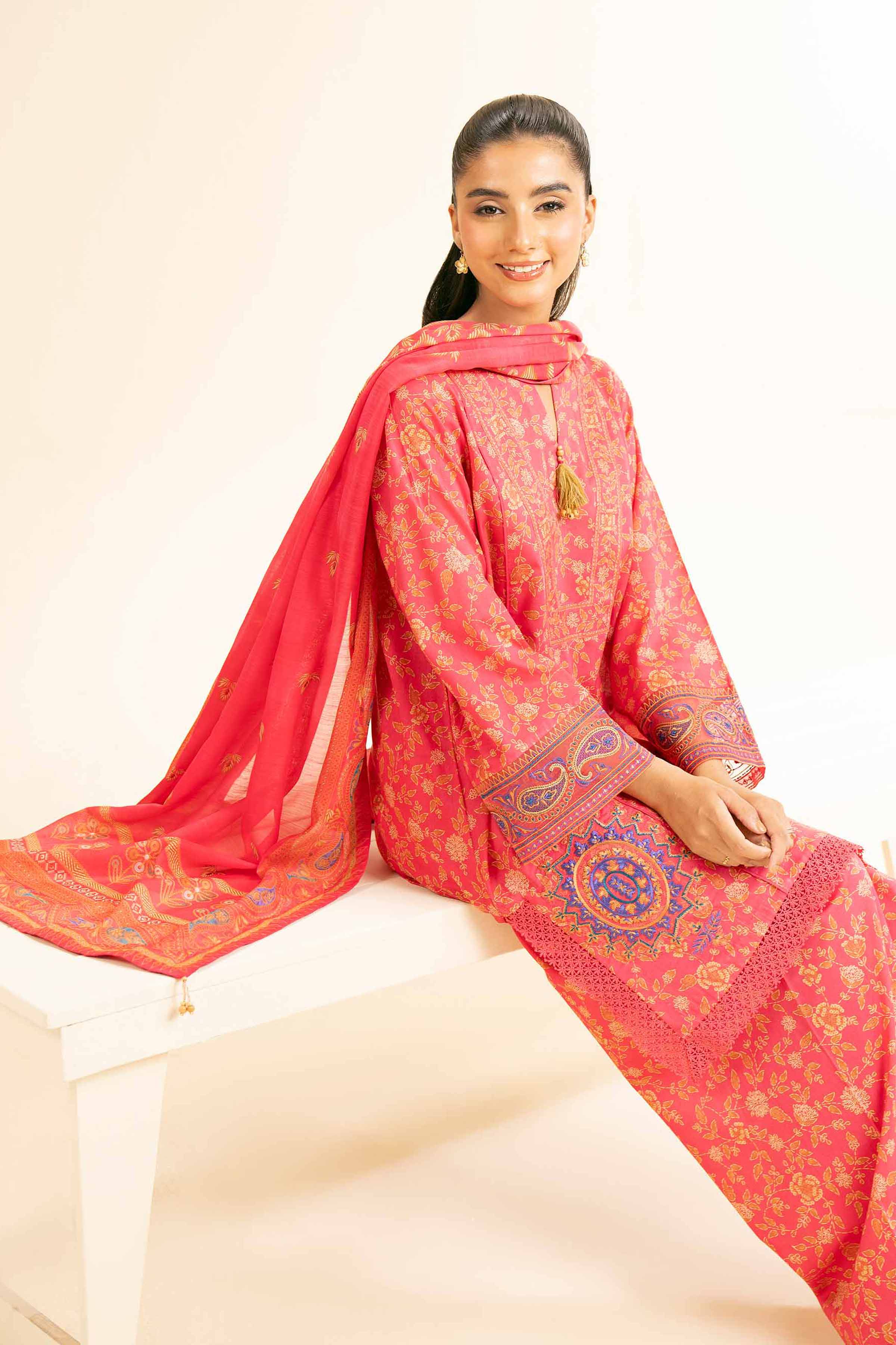 3 Piece - Printed Embroidered Suit - 42501313 for Women - Unstitched Collection | Nishat | Shop Online