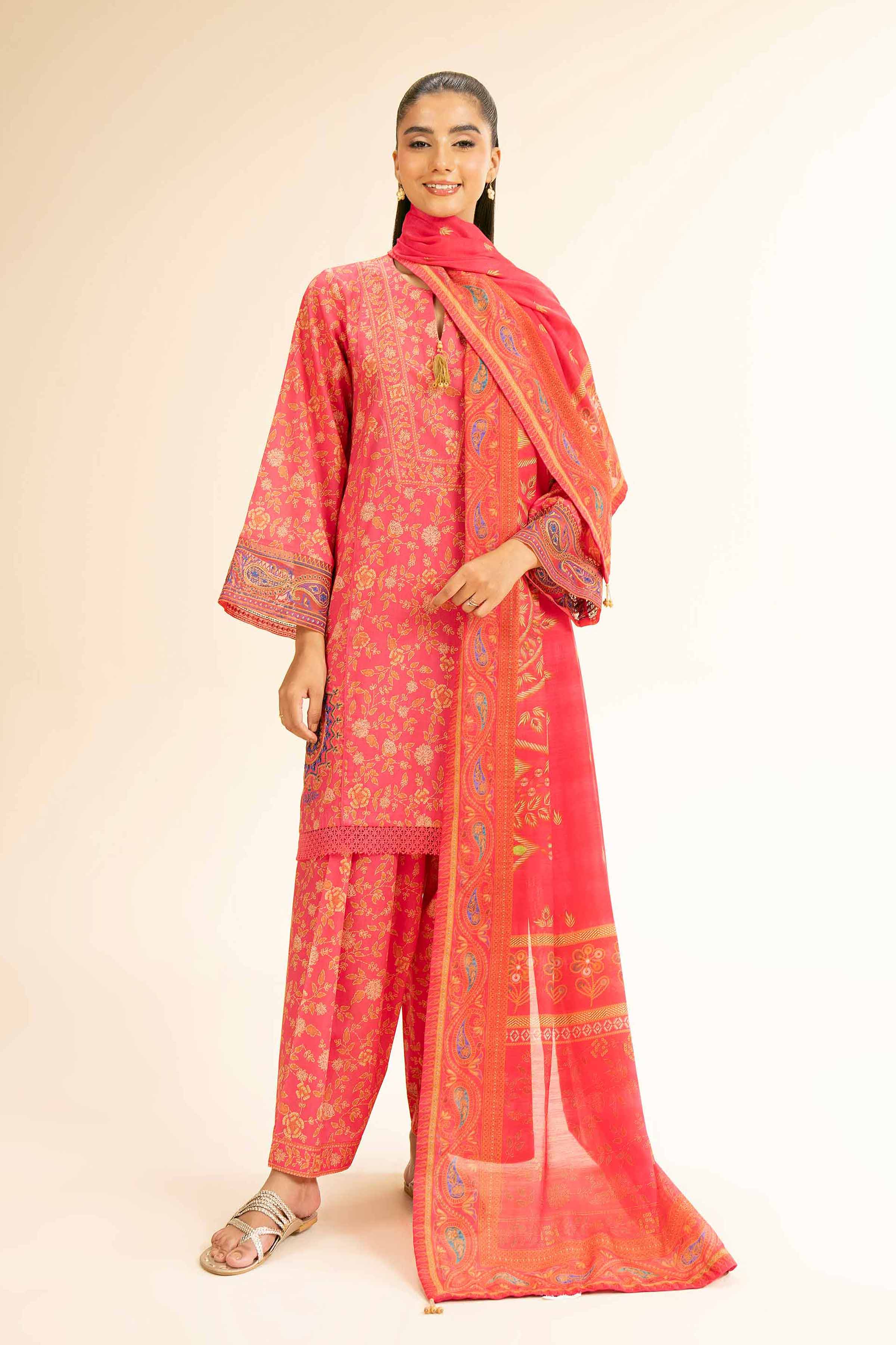 3 Piece - Printed Embroidered Suit - 42501313 for Women - Unstitched Collection | Nishat | Shop Online