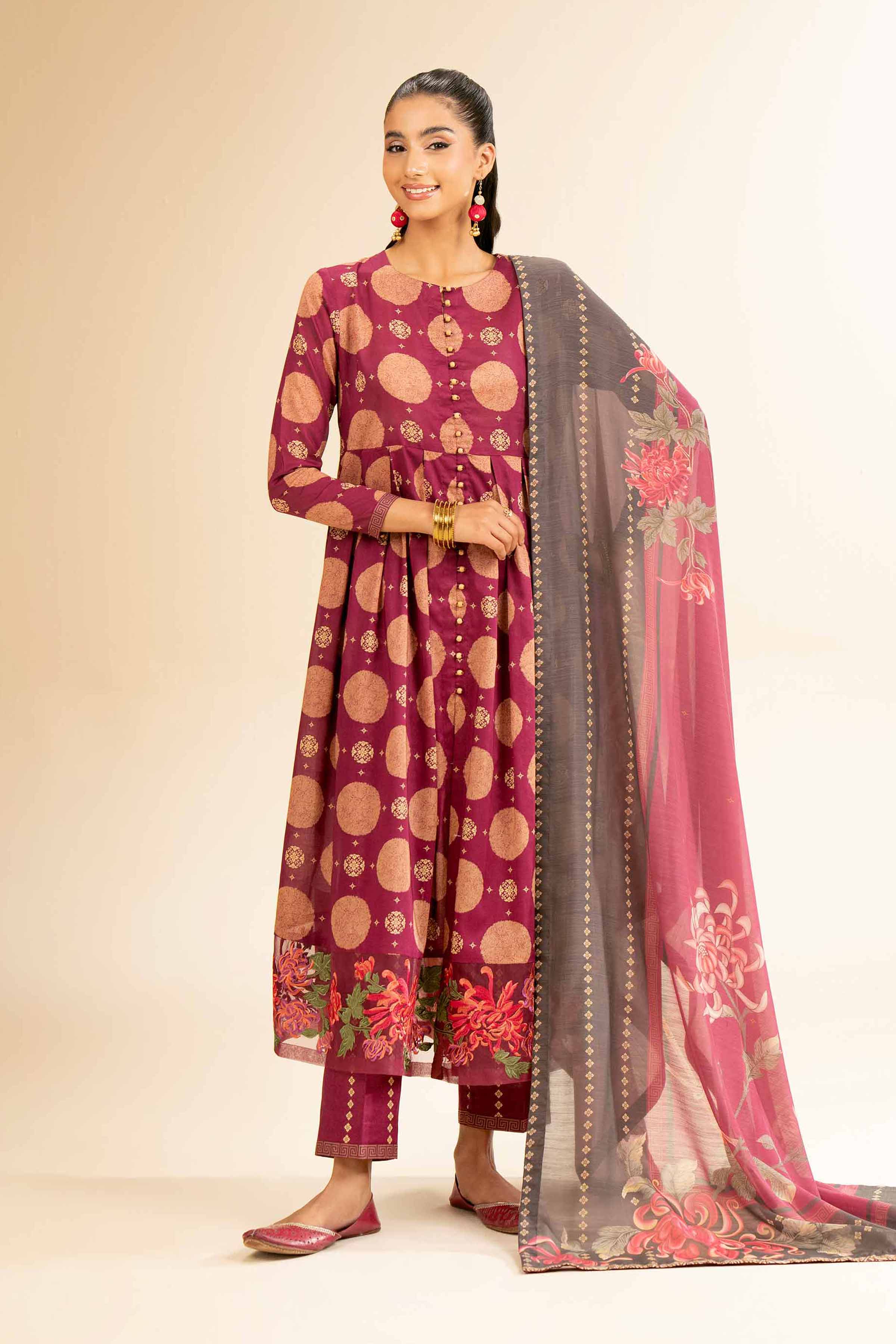 3 Piece - Printed Embroidered Suit - 42501315 for Women - Unstitched Collection | Nishat | Shop Online