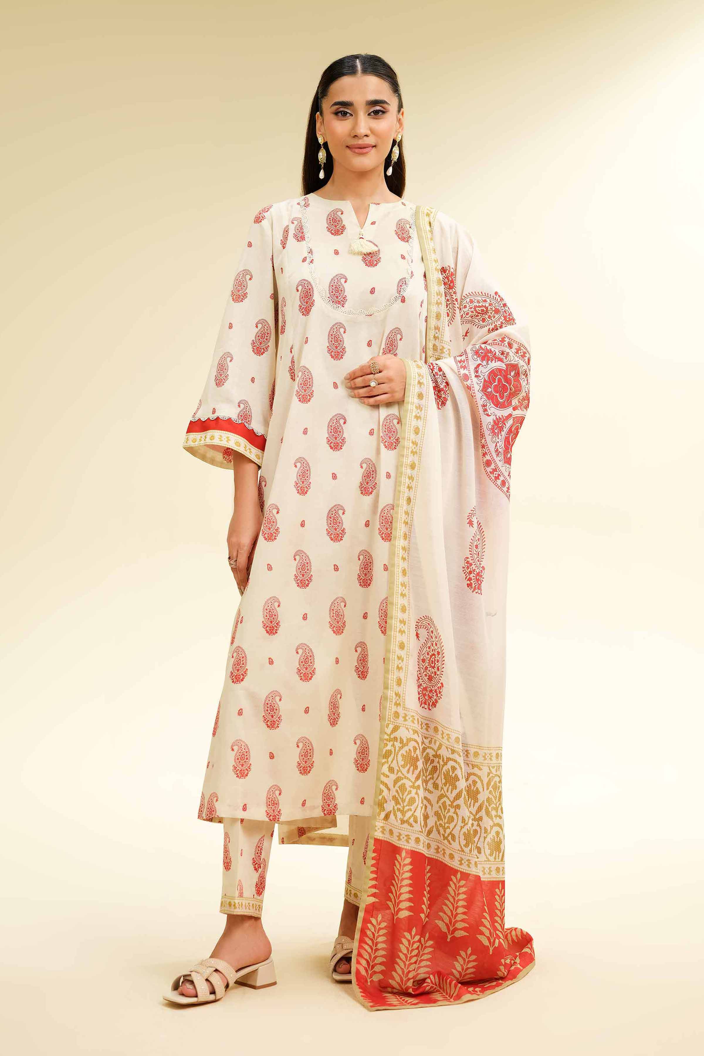 3 Piece - Printed Suit - 42501320 for Women - Unstitched Collection | Nishat | Shop Online