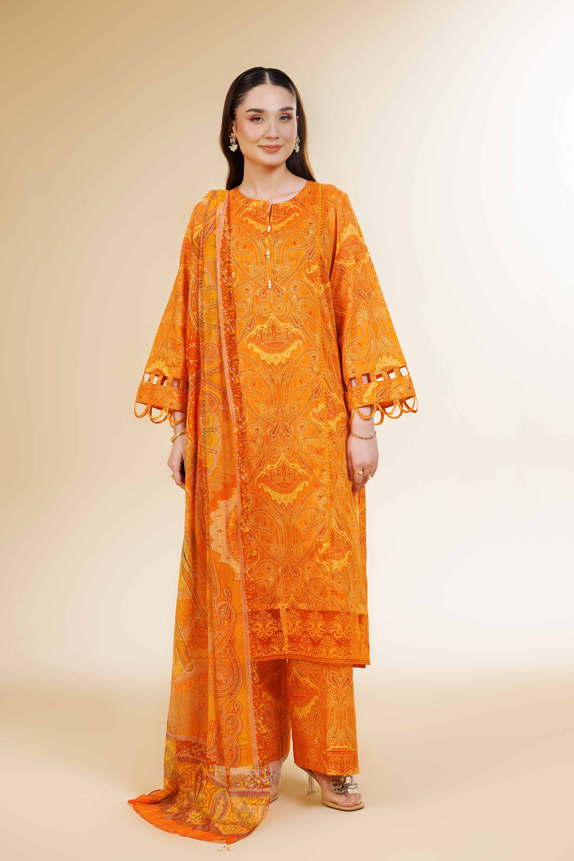 3 Piece - Printed With Laces Suit - 42501326 for Women - Unstitched Collection | Nishat | Shop Online