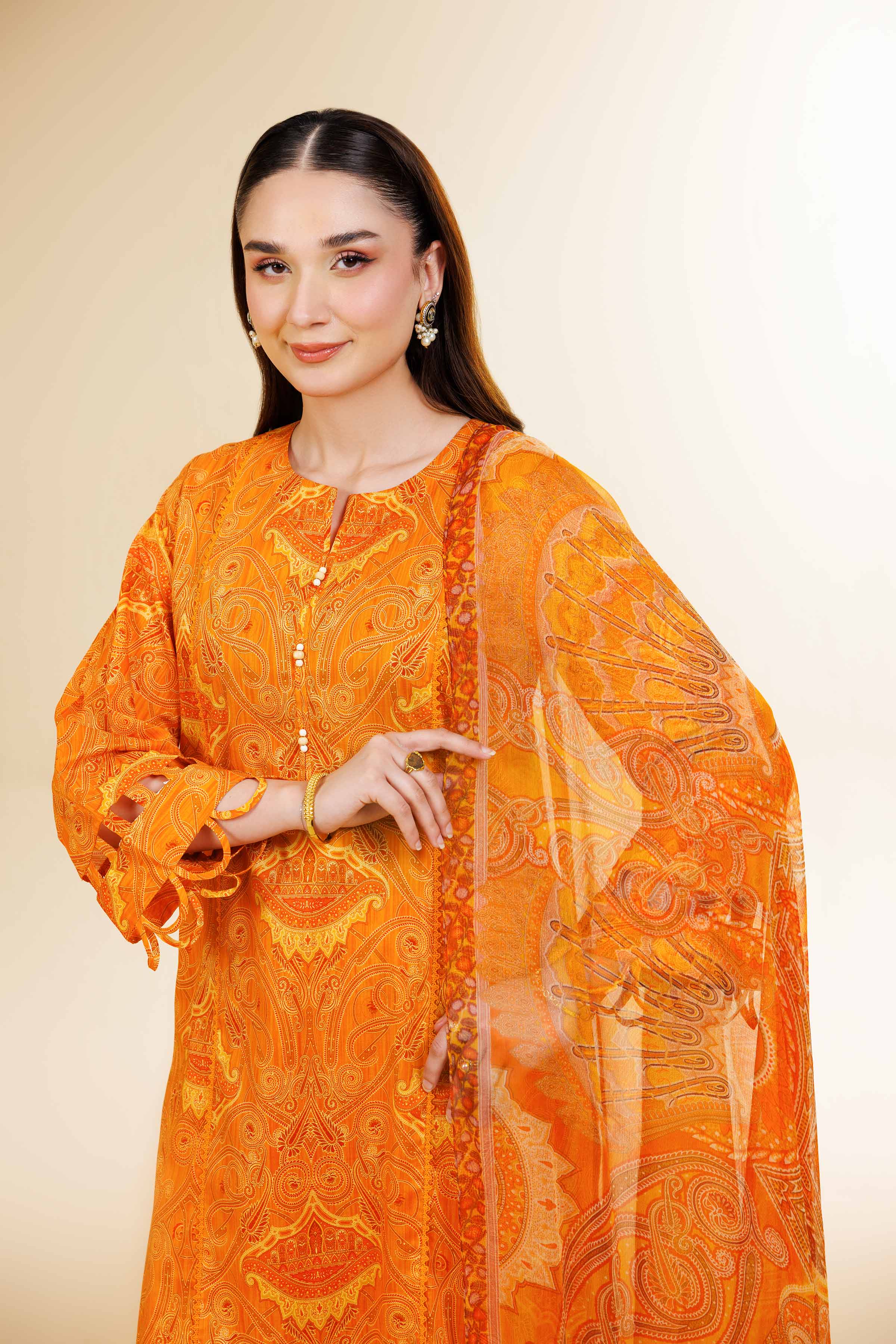 3 Piece - Printed With Laces Suit - 42501326 for Women - Unstitched Collection | Nishat | Shop Online