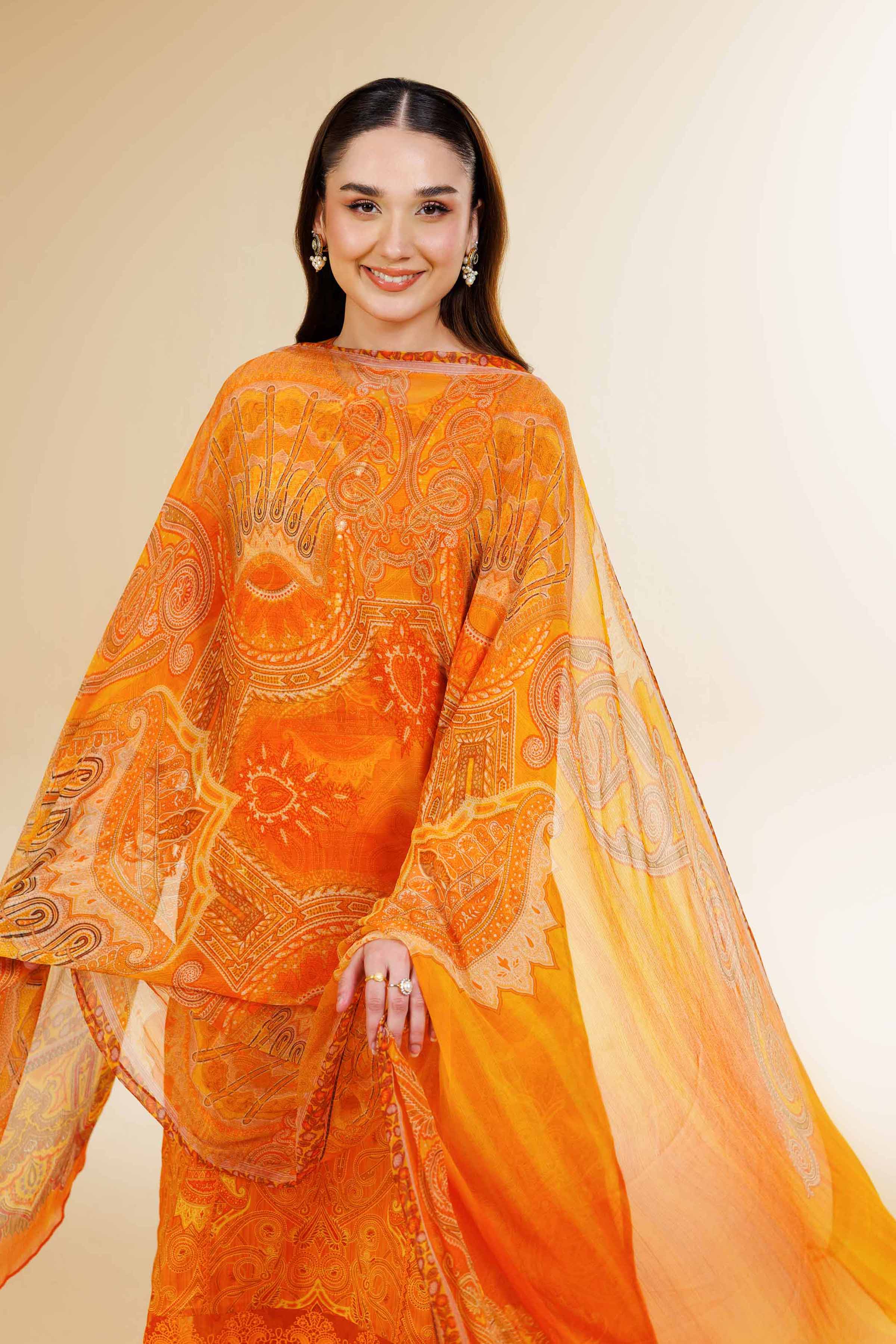 3 Piece - Printed With Laces Suit - 42501326 for Women - Unstitched Collection | Nishat | Shop Online